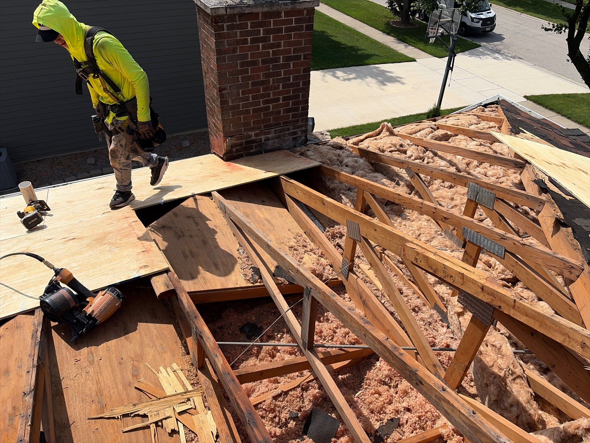 Full Residential Roof Replacement and Decking Repair in Wheaton by Pro Home Services Inc