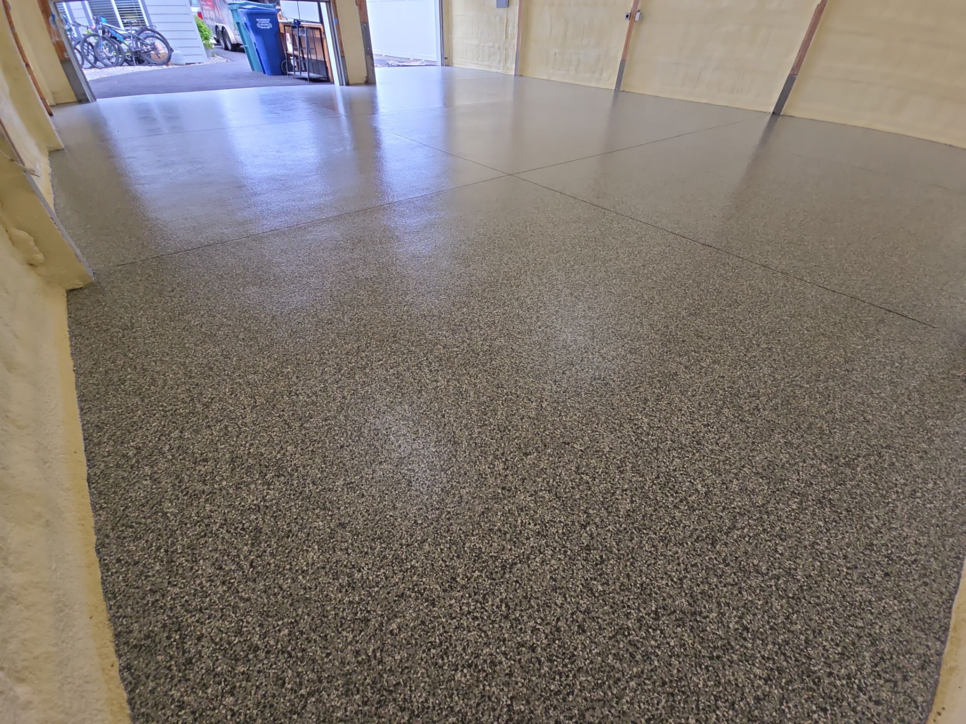 Garage Transformation using Slate Stone by Croc Coatings, LLC
