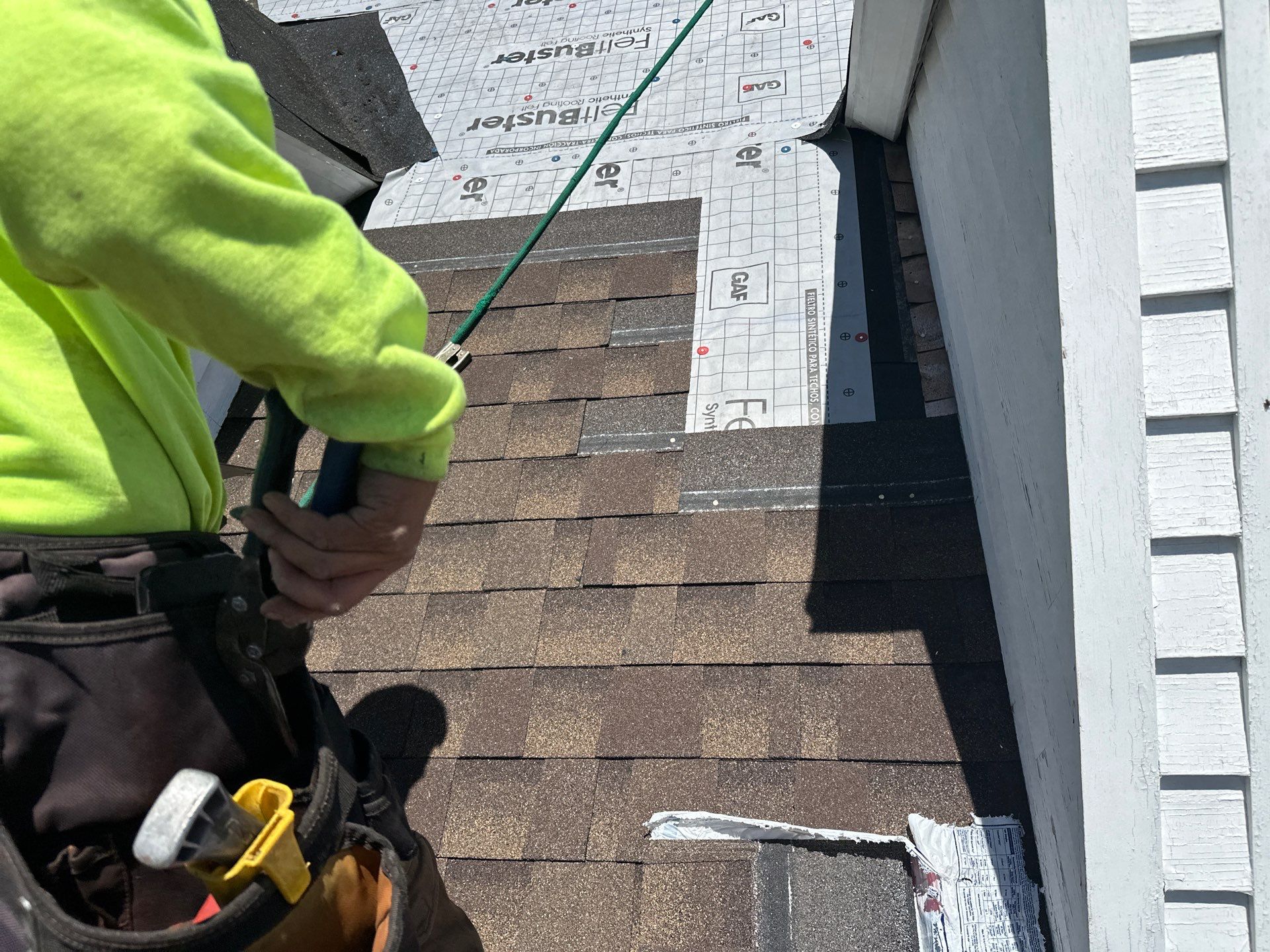 Residential Roofing Installation using Timberline HDZ Shingles - Barkwood by RoofX 