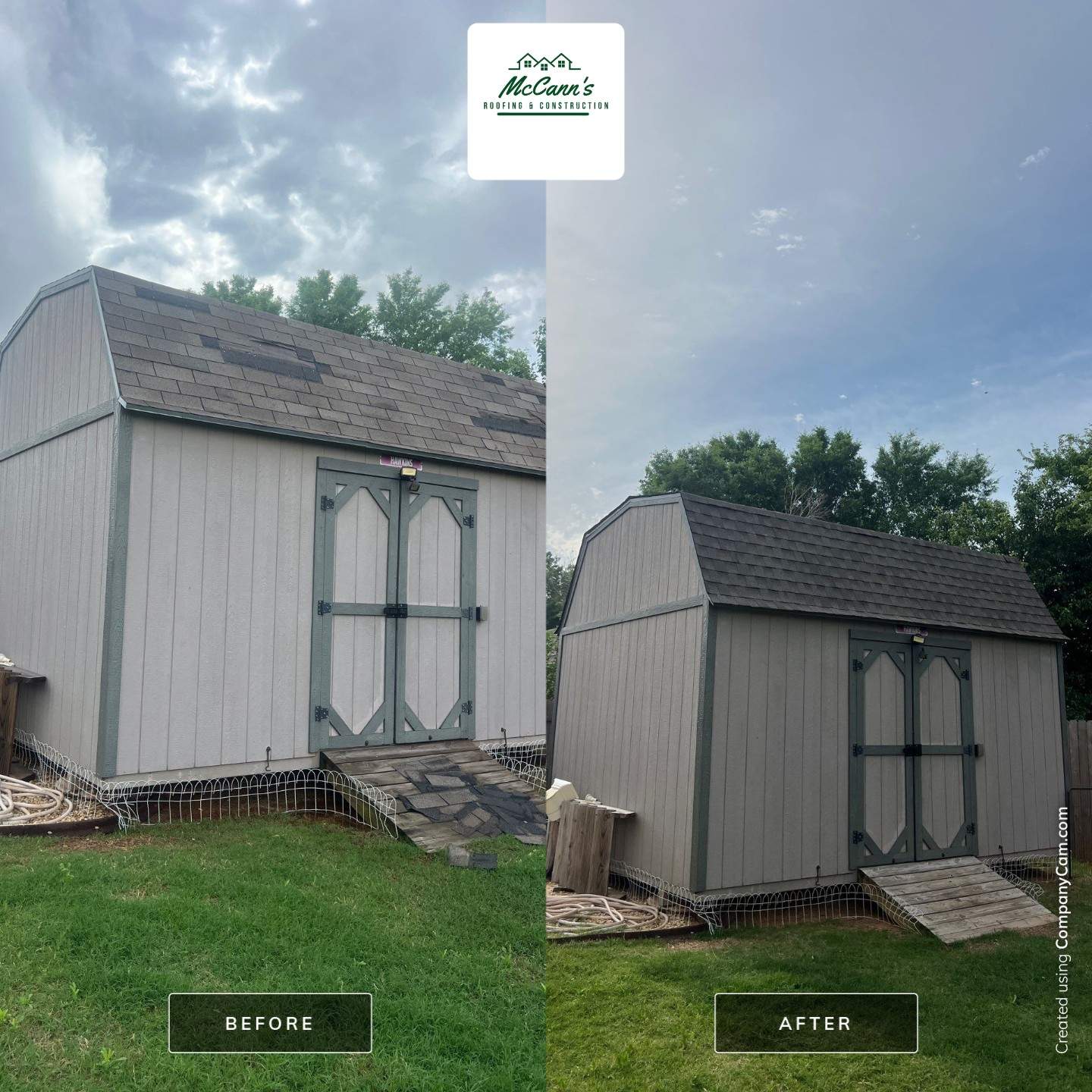 shed roof replacement in Moore by McCann's Roofing and Construction