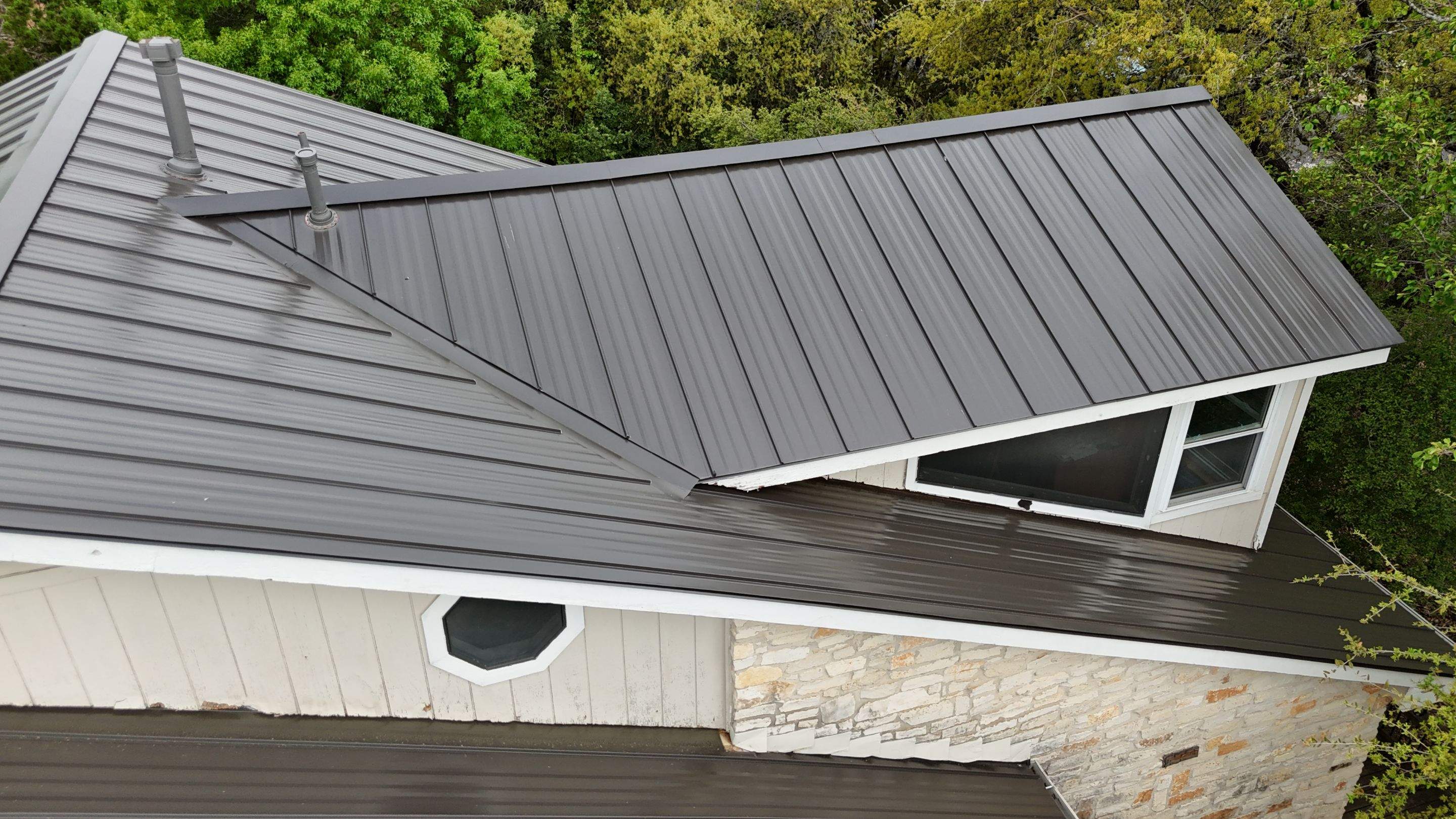 Dark Bronze - L&A Standing Seam with Striations by RoofsOnly.com