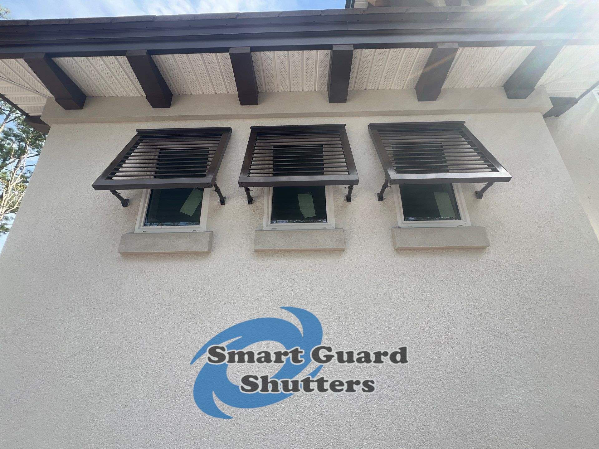 Decorative Bahamas in Sepia Brown by Smart Guard Shutters