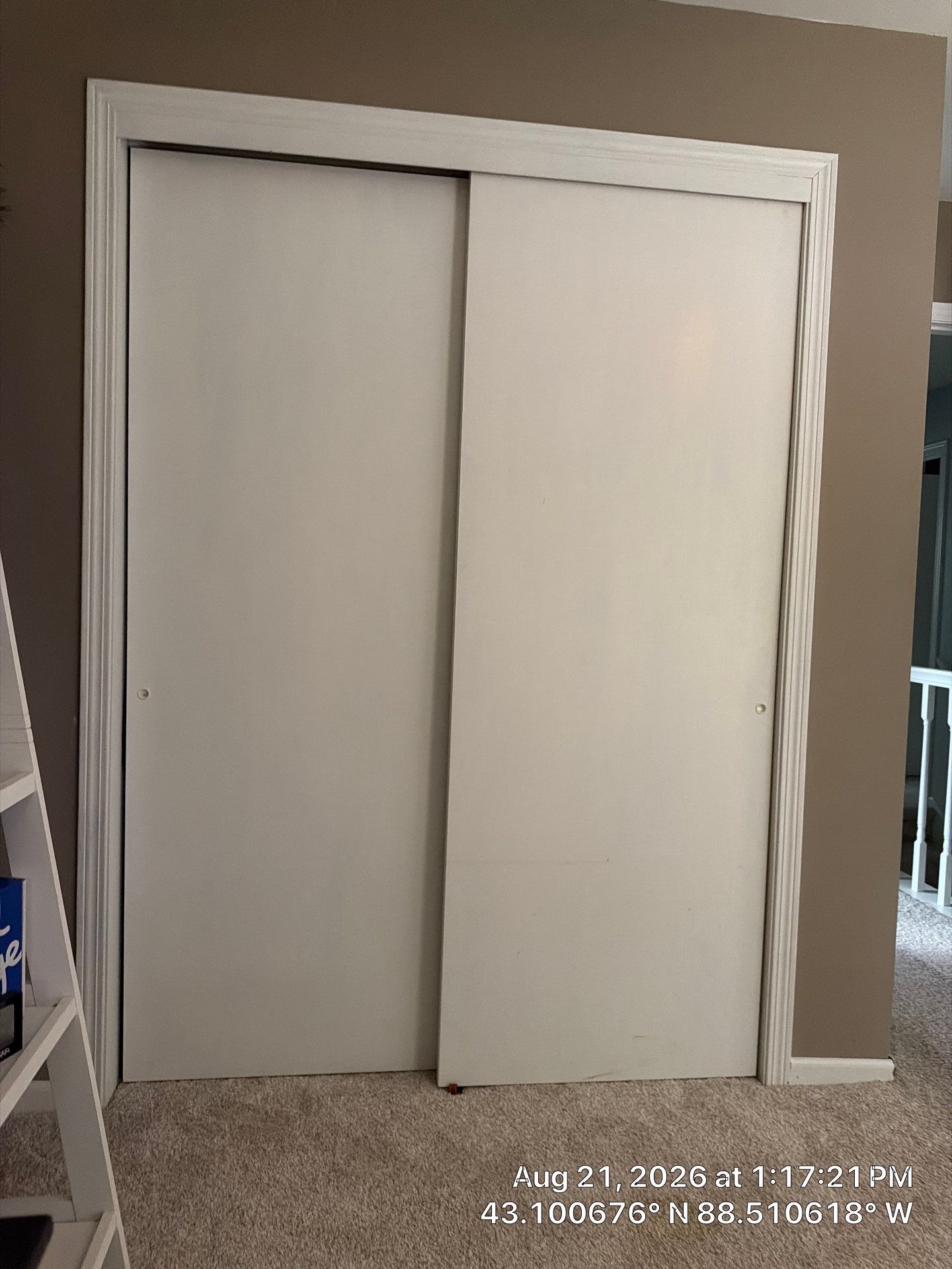 New White Sliding Closet Door Installation in Oconomowoc by CompanyCam Sales Demo