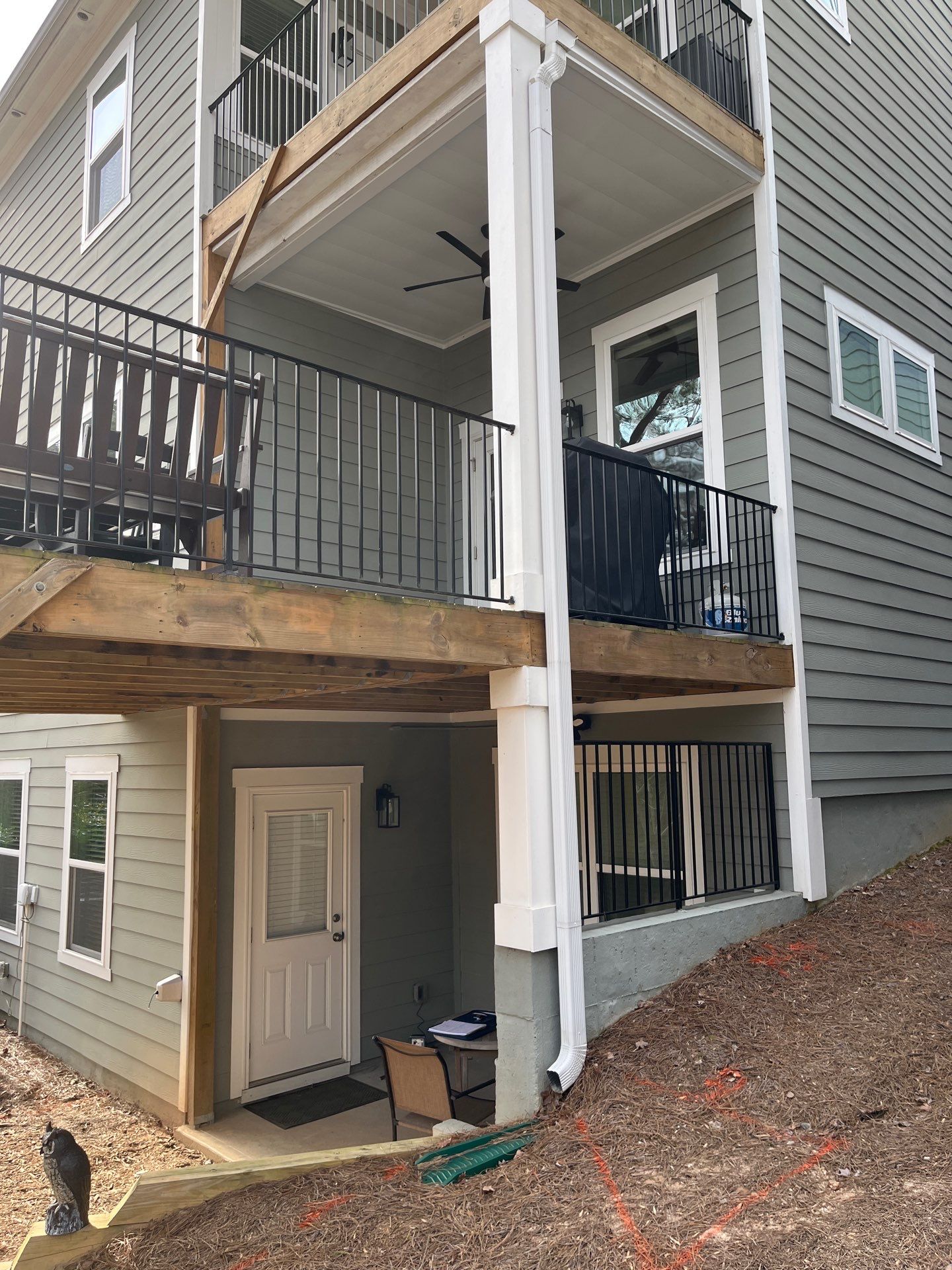 Decatur, GA Multi-Deck Rebuild using Pressure Treated Pine with Trex LED Riser Lights by Nelson Exteriors 
