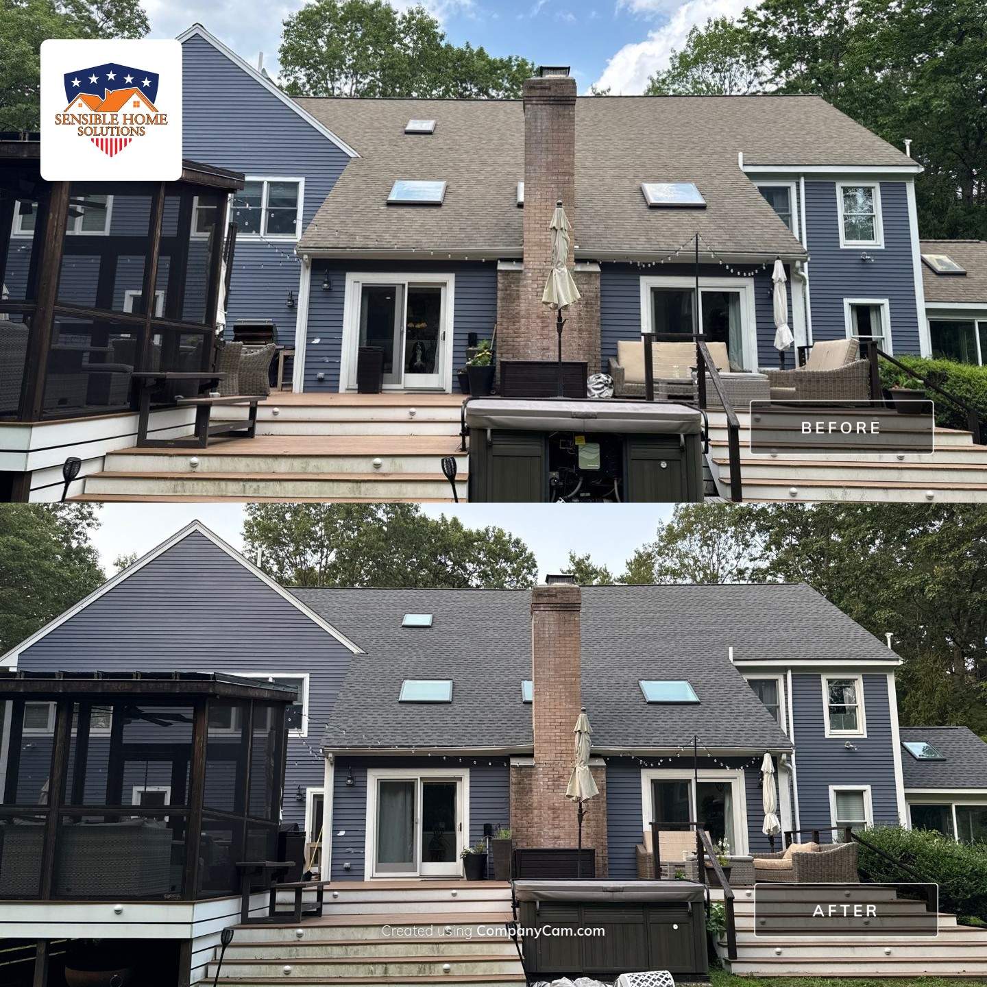 Solar-Ready Roof Replacement with GAF Pewter Gray Shingles & VELUX Skylights by Sensible Home Solutions