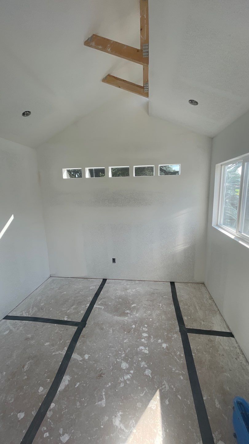 Outdoor Office Shed Interior Remodel in Longwood: From Drywall to Paint by HandyMangum