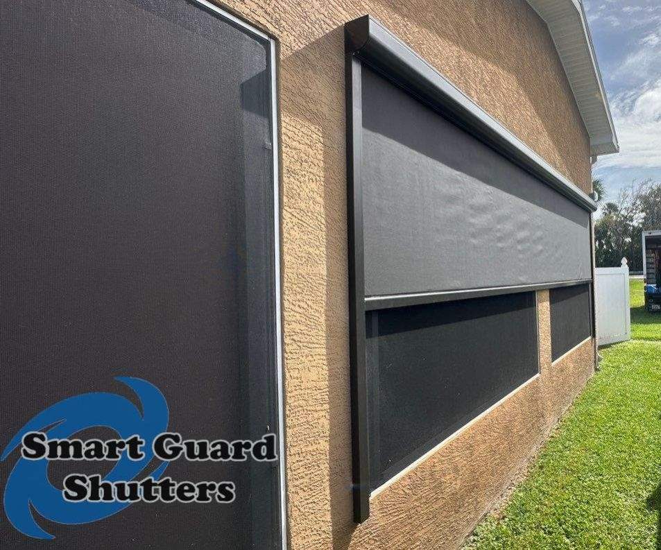 Retractable Screen in Bronze by Smart Guard Shutters
