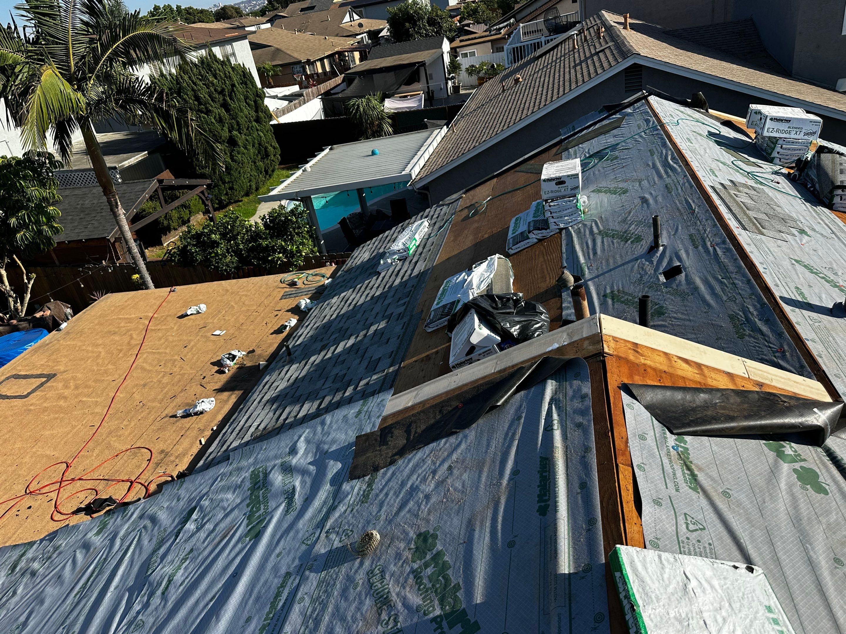 San Diego Roof Replacement and Wood Fascia Repair with Malarkey Materials by Reliable Roofing San Diego Inc.