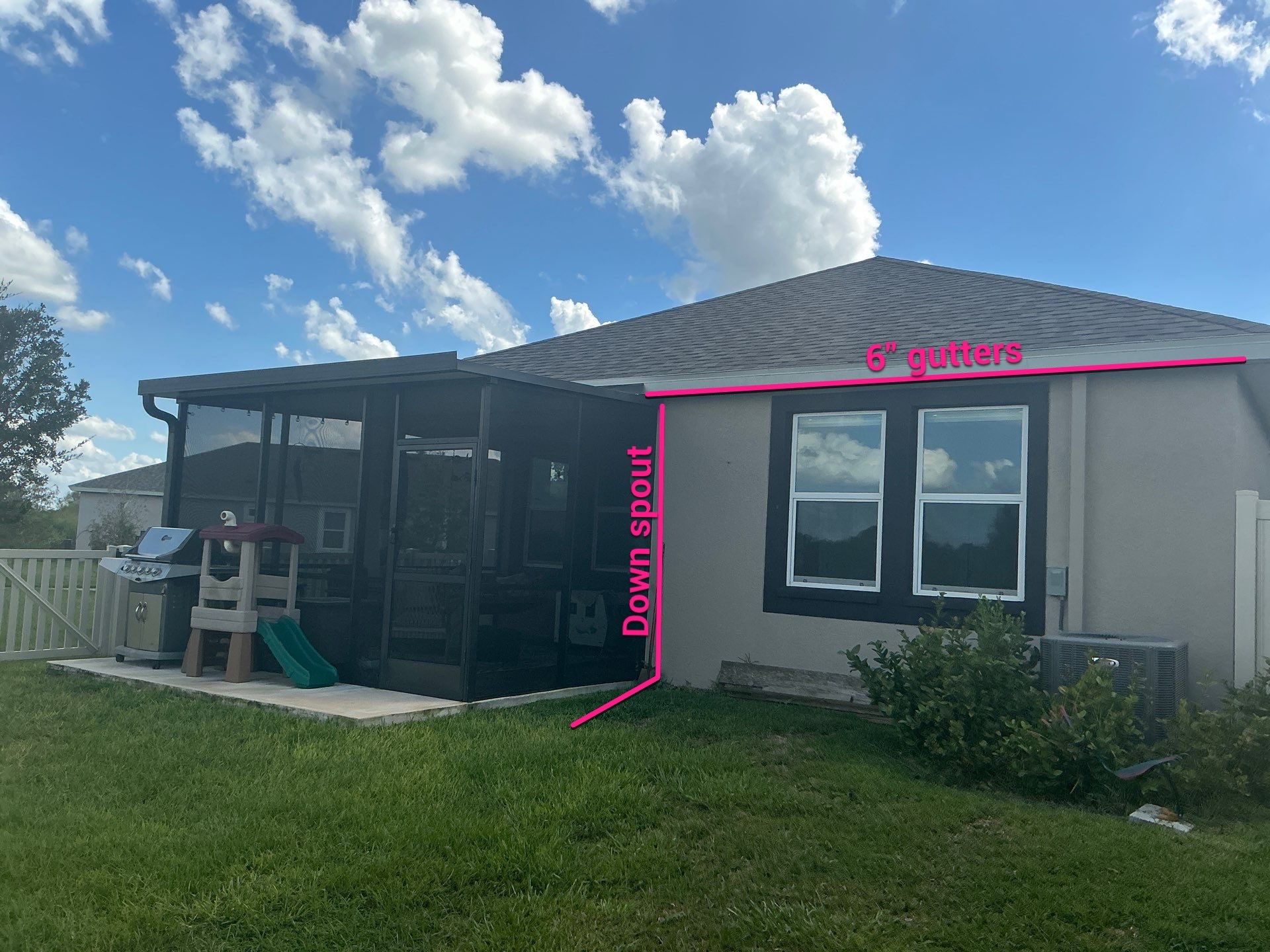 3X4 elbow Downspouts using Musket Brown Seamless Gutters in Lakeland FL by Gutter Professors