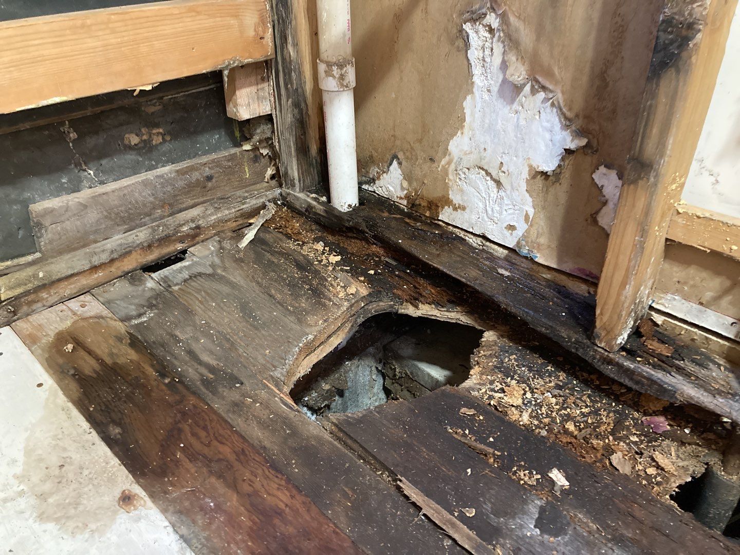Water Damage in Bathroom by Accountable Home Services