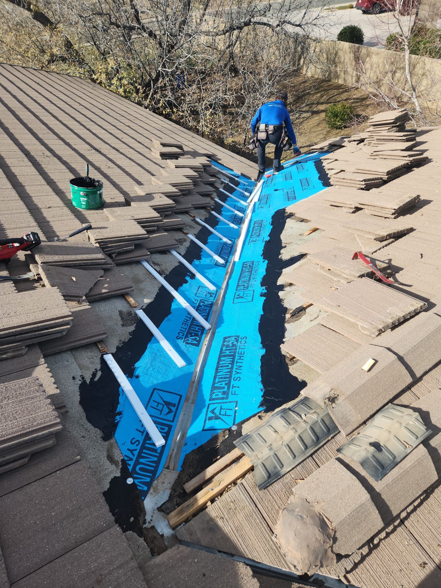 Prescott Concrete Tile Roof Valley Repair by Badger Roofing