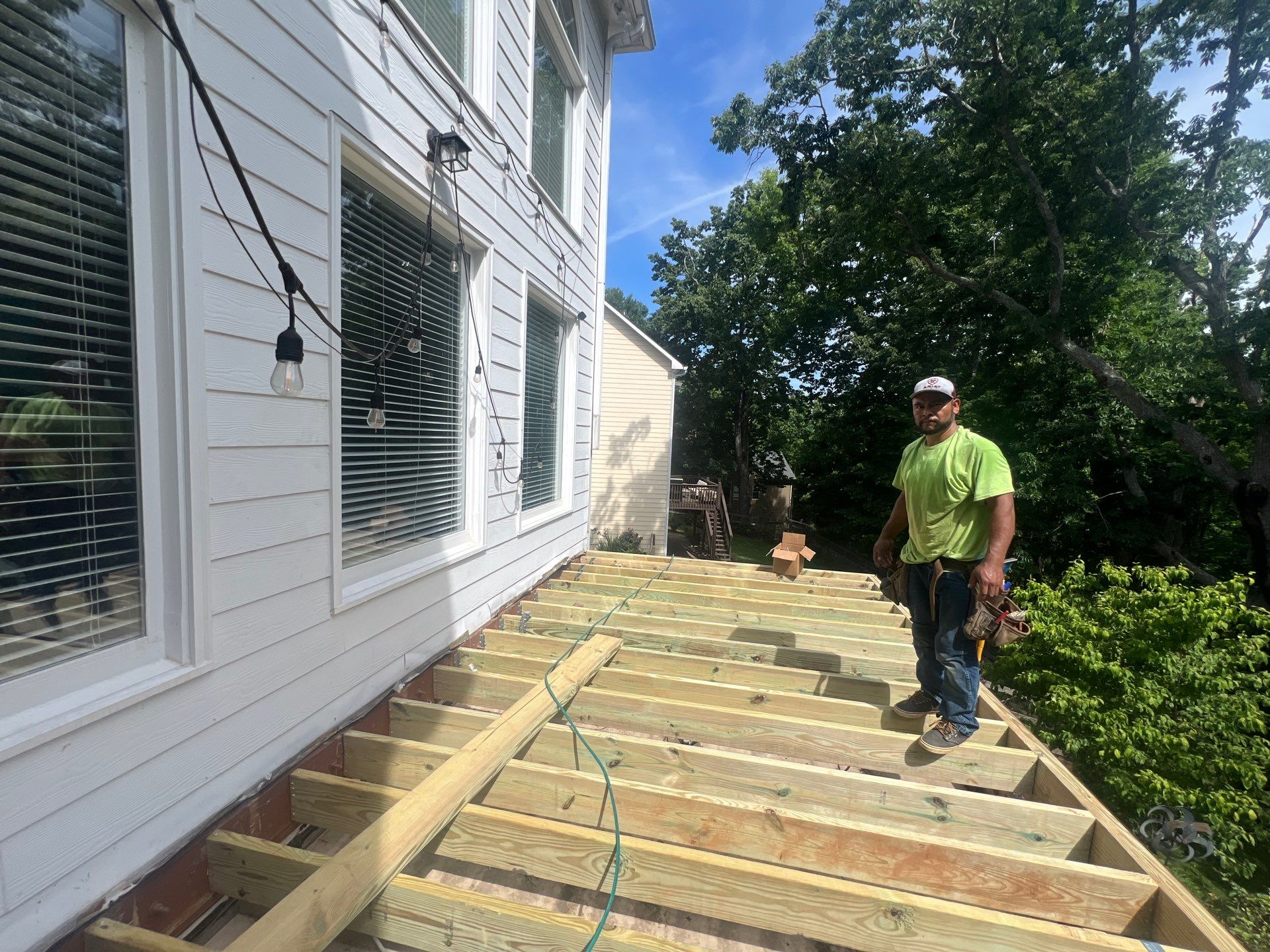Elevated Composite Deck and Concrete Landing Installation in Kennesaw by Swift Home Renovations