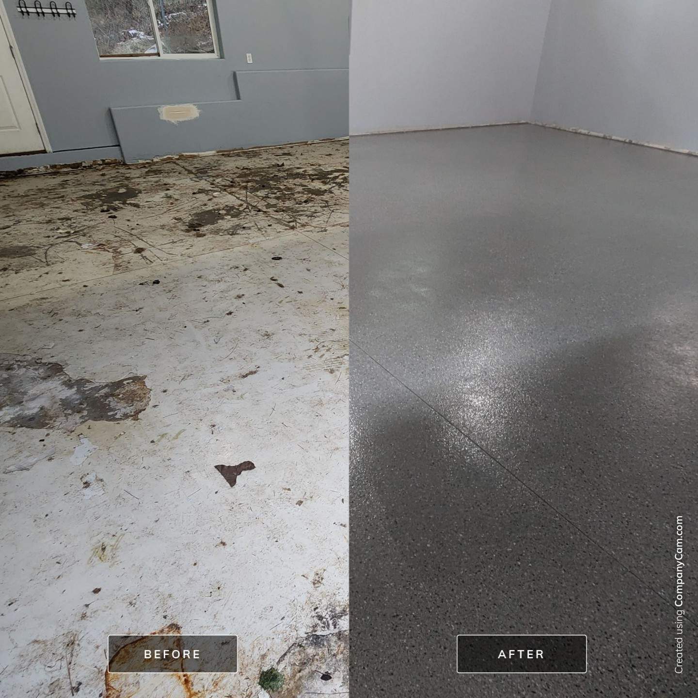 Garage Transformation using Slate Hybrid by Croc Coatings, LLC
