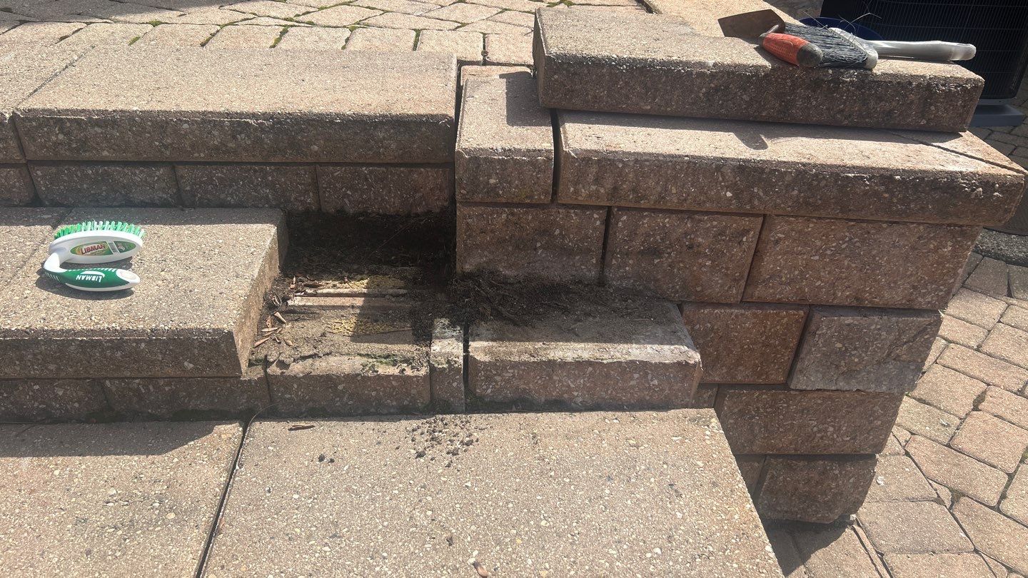 Brick repair, CSS, and stone cleaning by Northern Power Washing LLC.