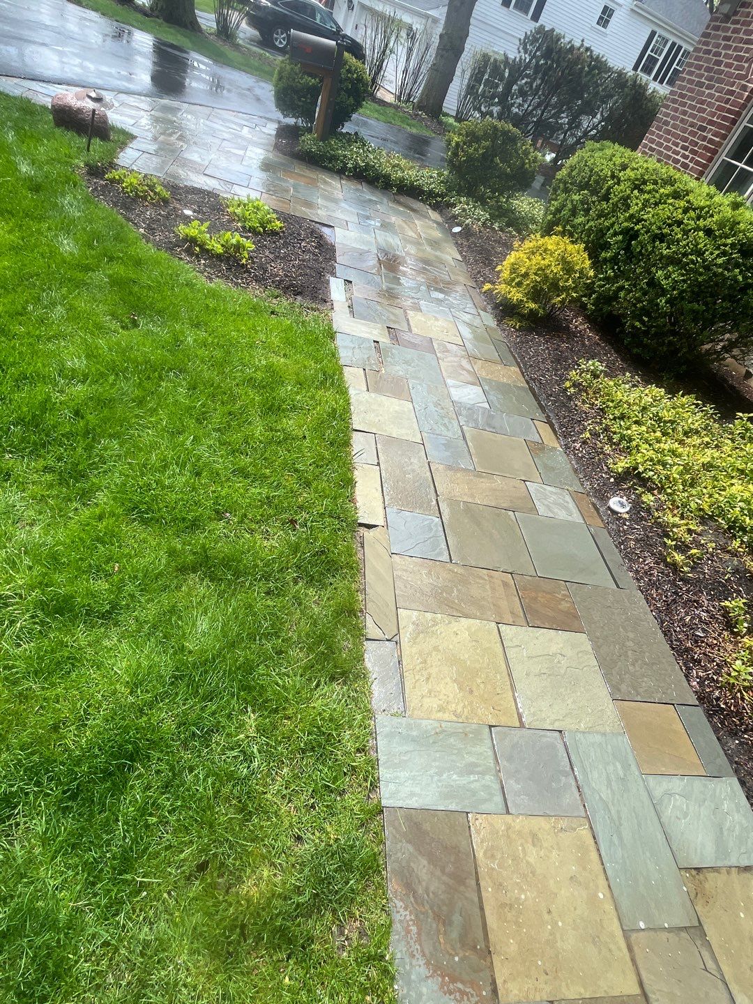 bluestone using Algaecide, soft wash soap by Northern Power Washing LLC.