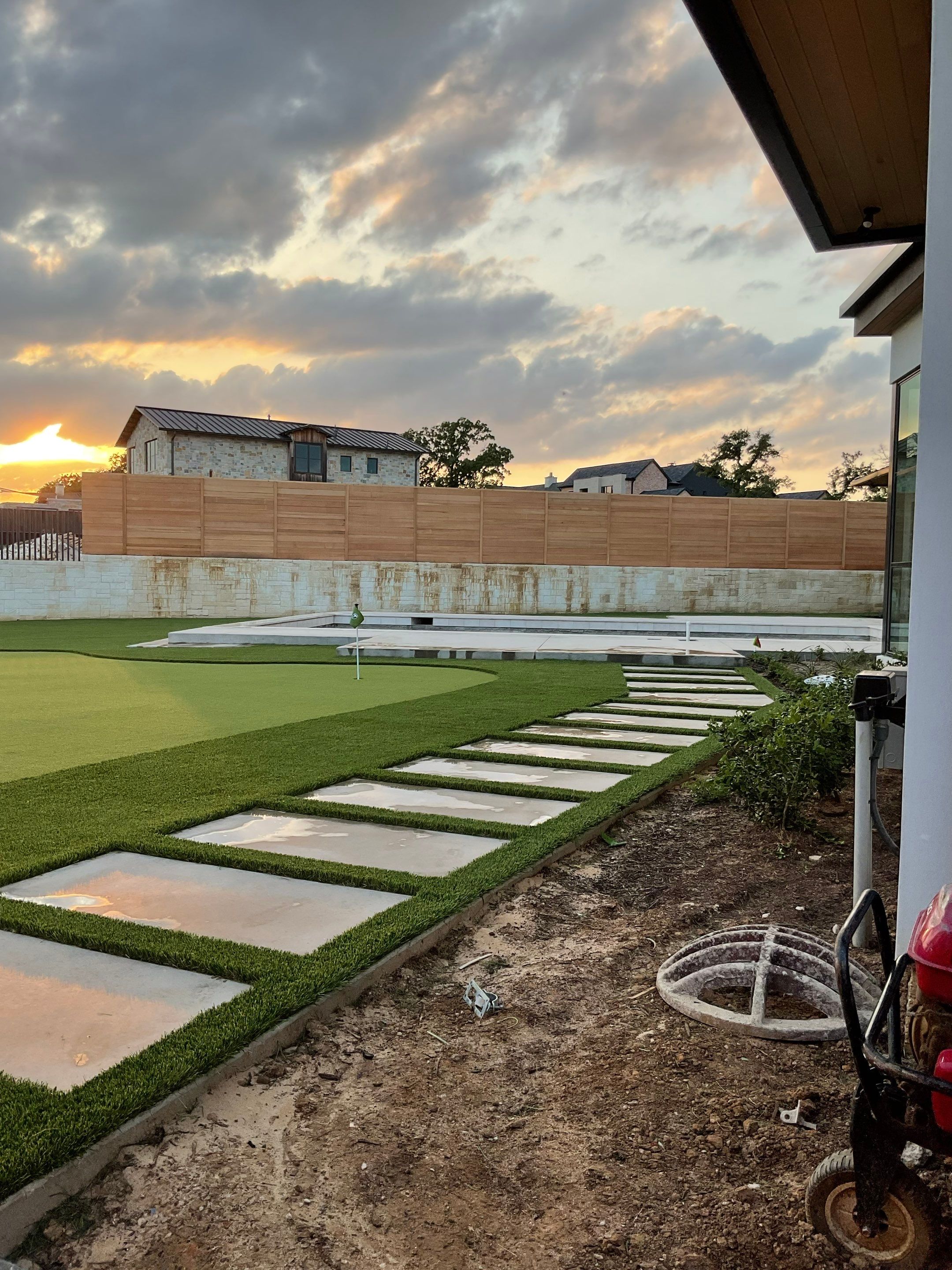 Synthetic Turf Installation using Texas Rye by Turf Concepts