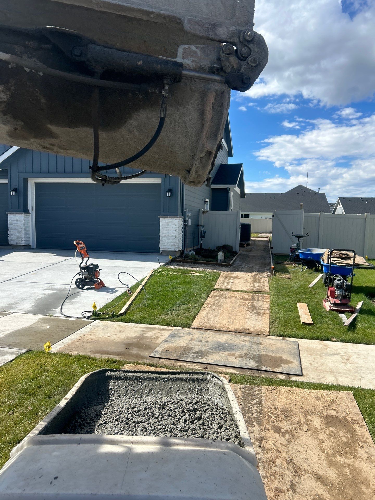Patio Extension - Spanning to Driveway by Meridian Concrete | Meridian Curbing & Landscape