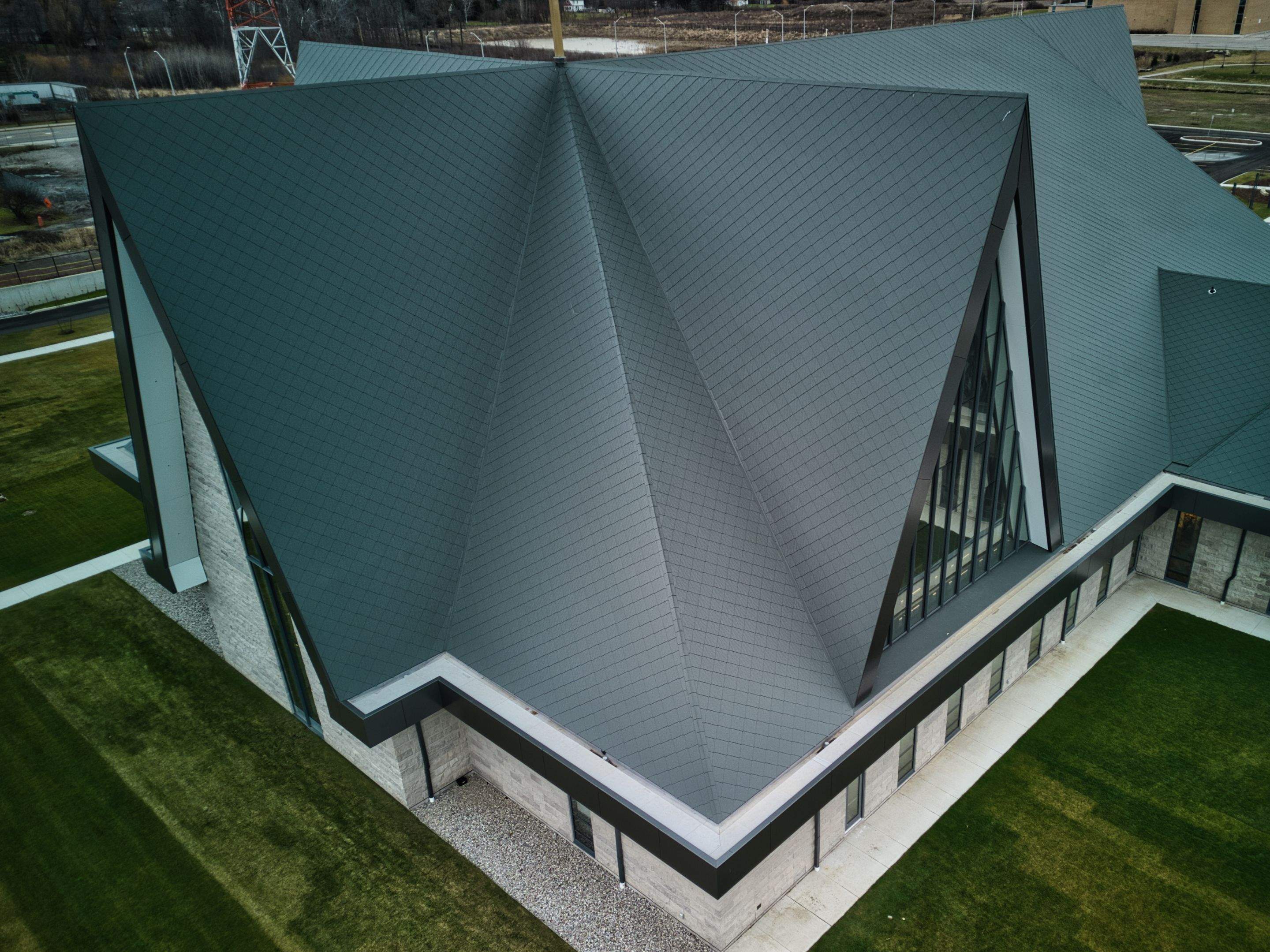 Commercial Roofing Installation using Diamond Tile Metal Shingles , Tpo Flat Roof by Jay Carter Roofing & Sheet Metal