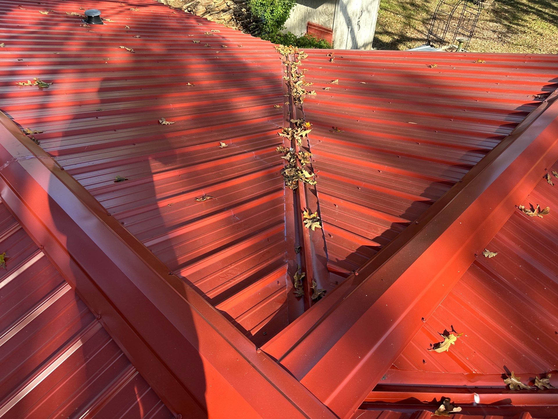 Residential Roofing Install - 26 Gauge G-Rib Metal - Color Red by Titan Commercial & Residential Roofing 