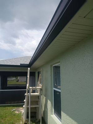 Black Seamless Gutters using K-Style Seamless Gutters in Cape Coral FL