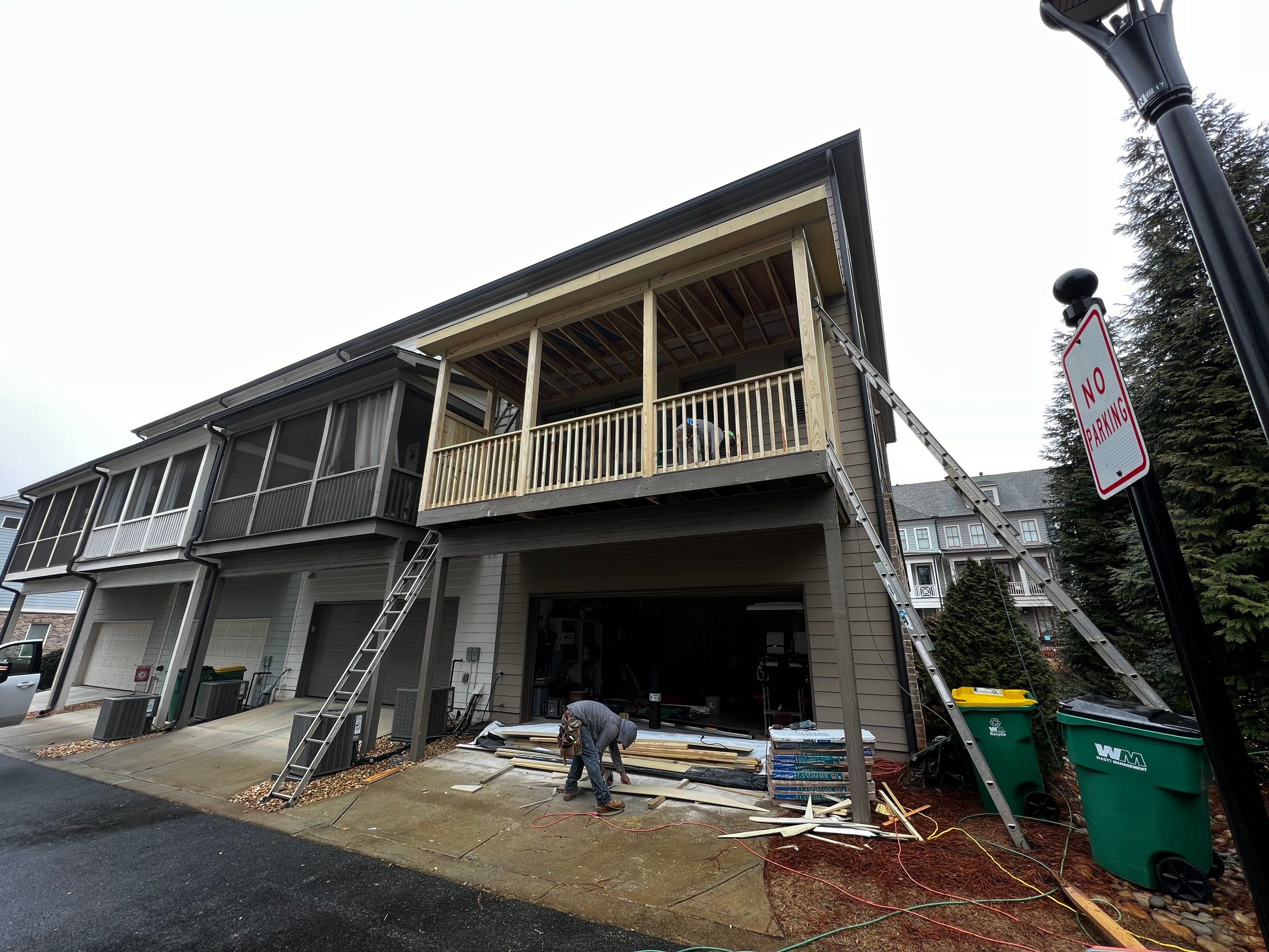 Custom Second-Story Screened-In Porch Construction in Woodstock by Swift Home Renovations