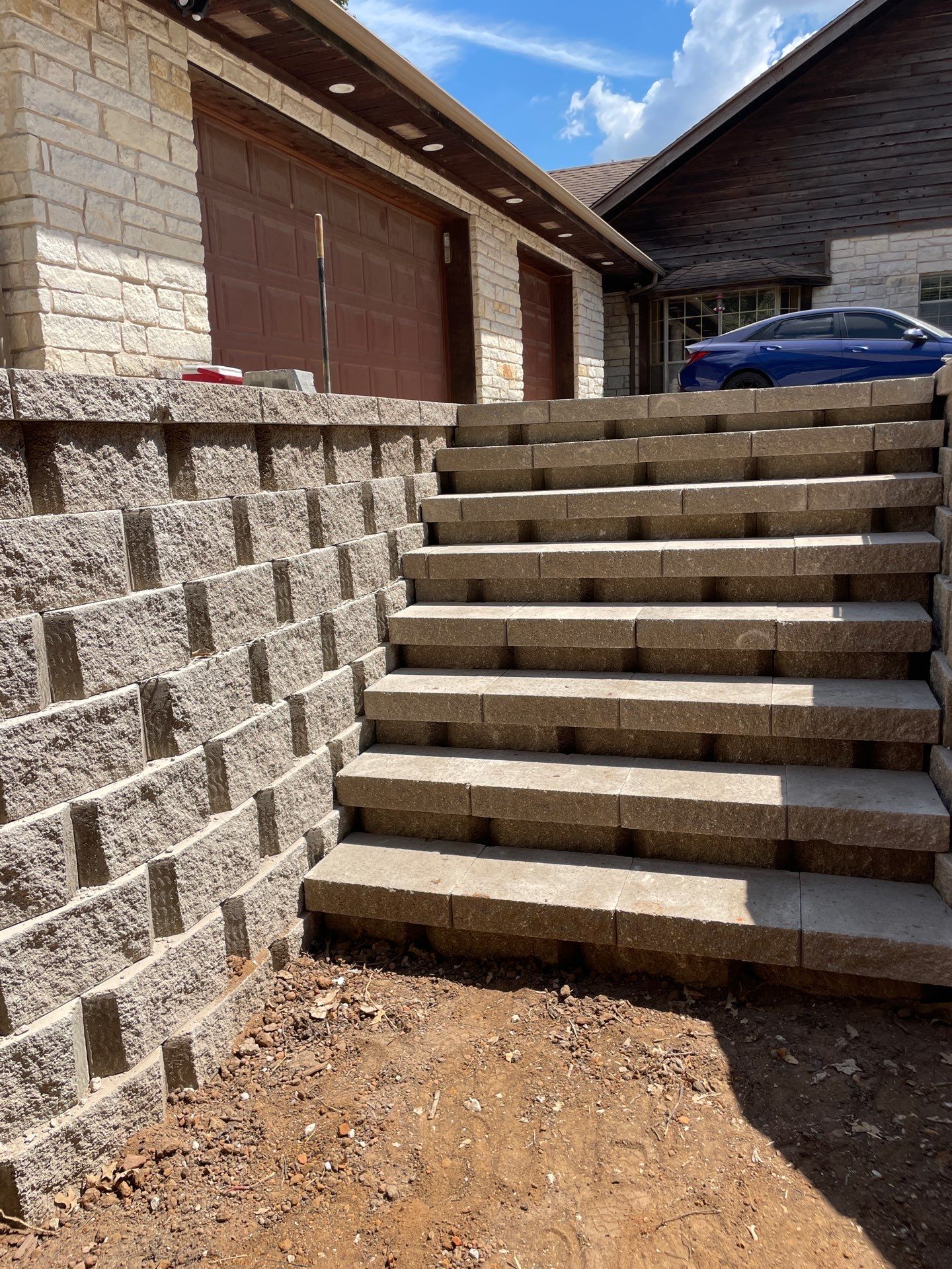 In Progress Retaining Wall Project by Peterson’s