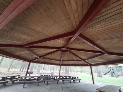 Grand Haven Park Pavilion Painting and Wood Ceiling Refinishing