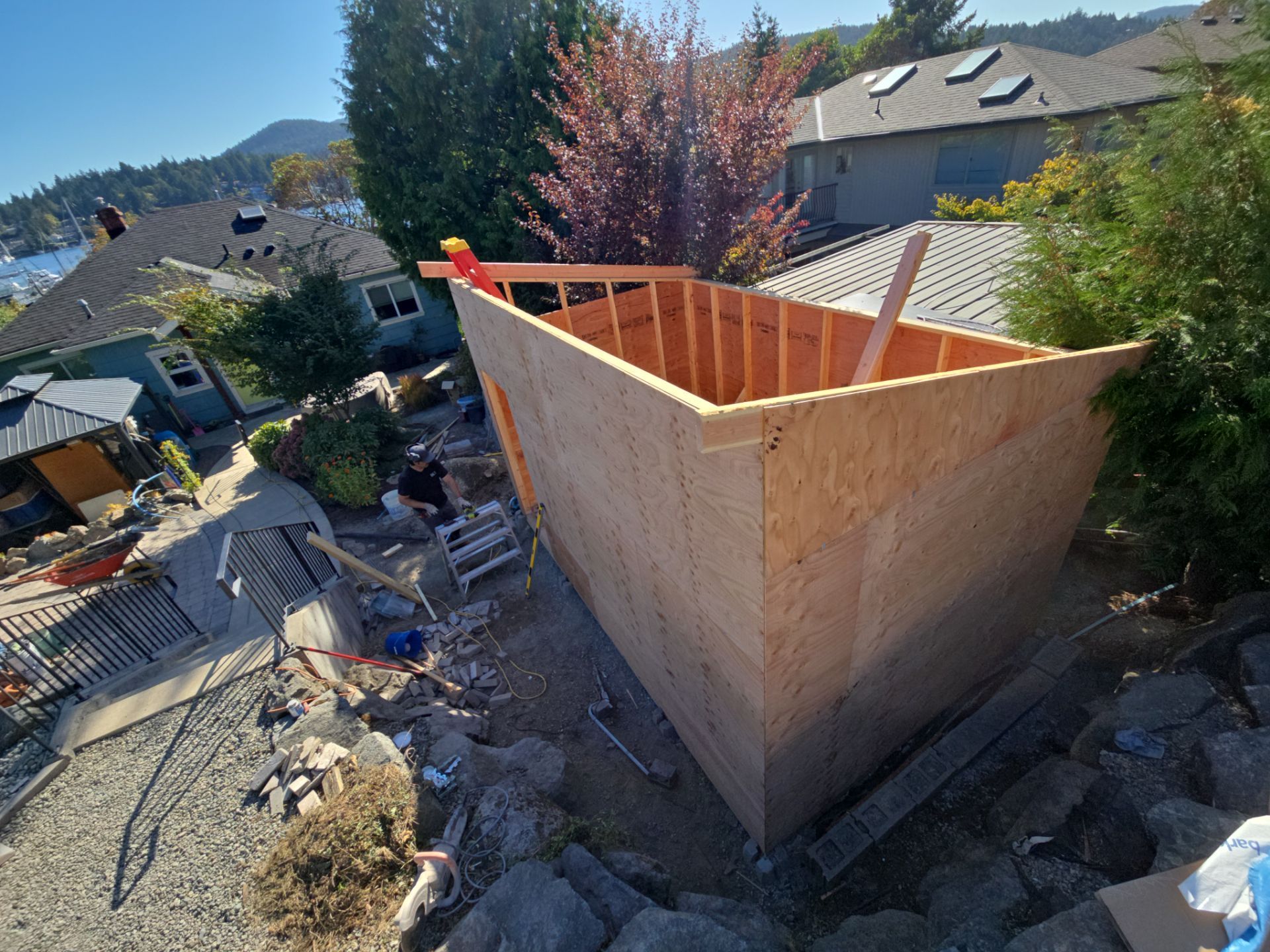 Backyard Transformation — Custom Shed, Paver Patio & Retaining Wall by Habanero Garden and Exterior Care