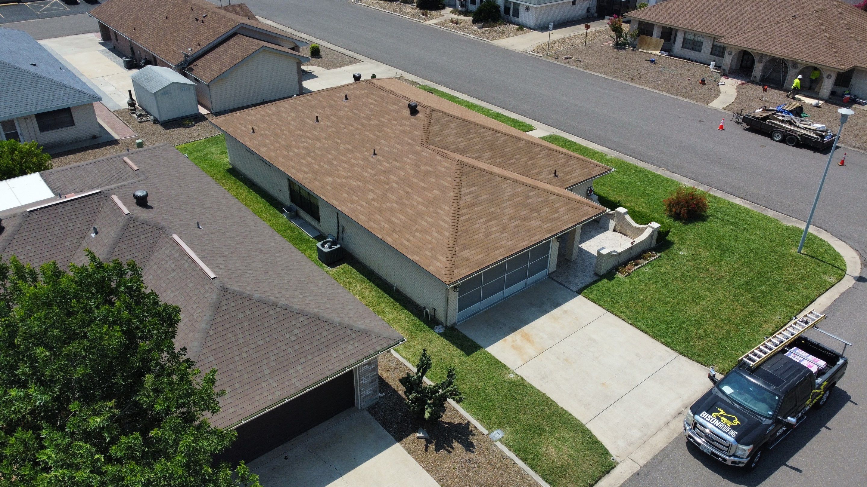 3 Tab Shingle Roof using Owens Corning Supreme by Bison Roofing