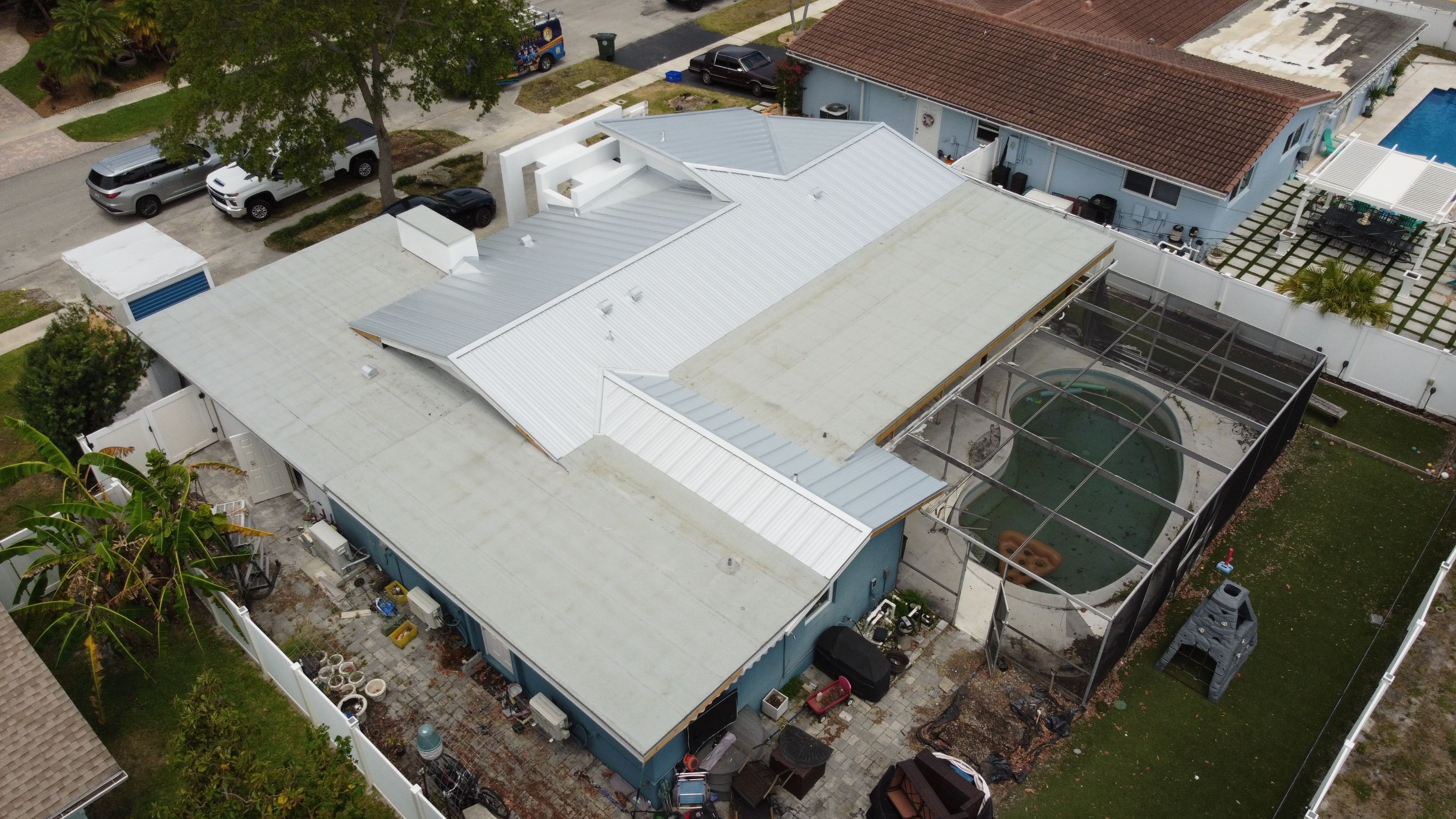 Residential Roofing Installation using 1" Nail strip metal roof by BLUES BROTHERS ROOFING