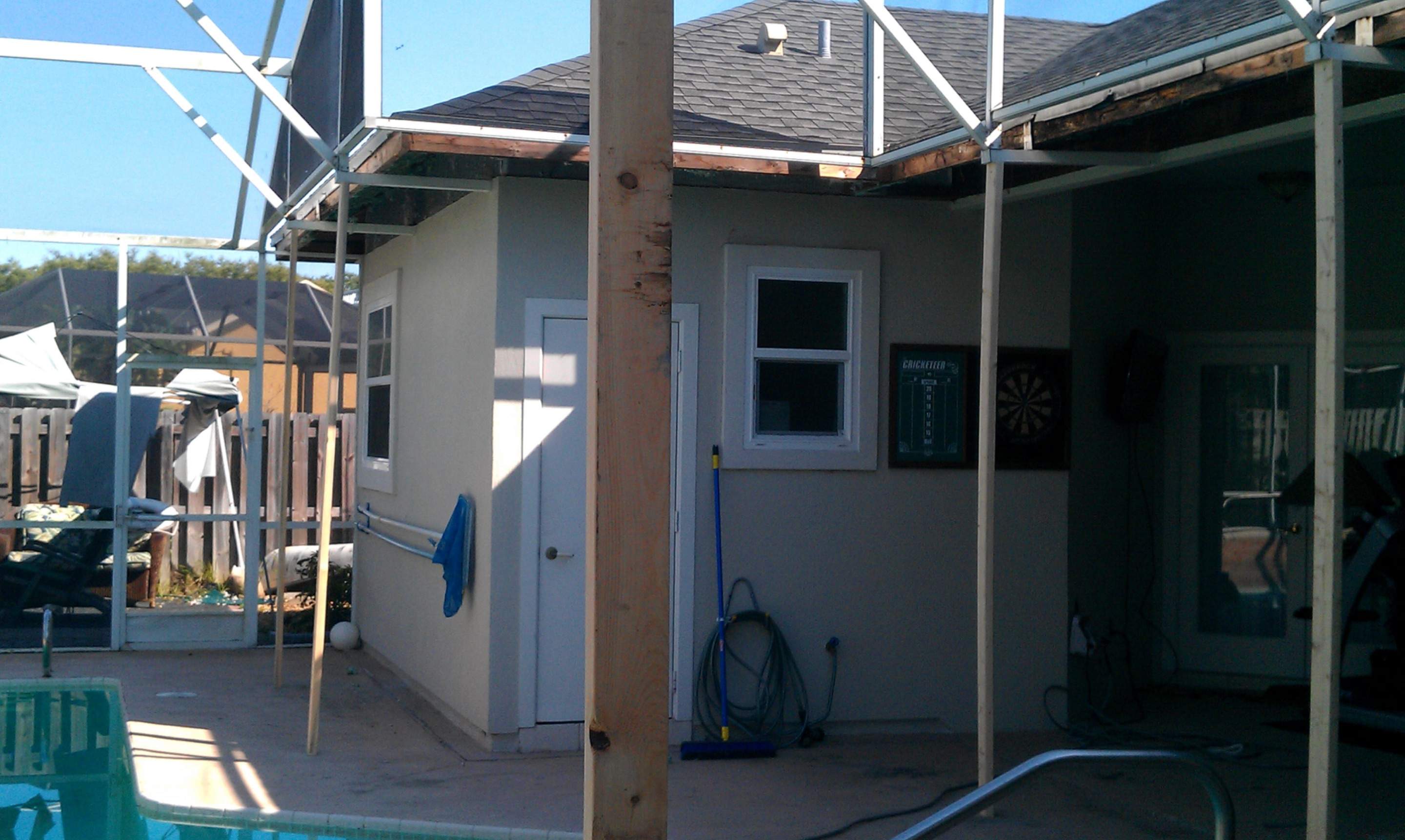 Rotten Wood Fascia Replacement for Malabar Screened Patio by Florida Roofing and Renovations Inc.