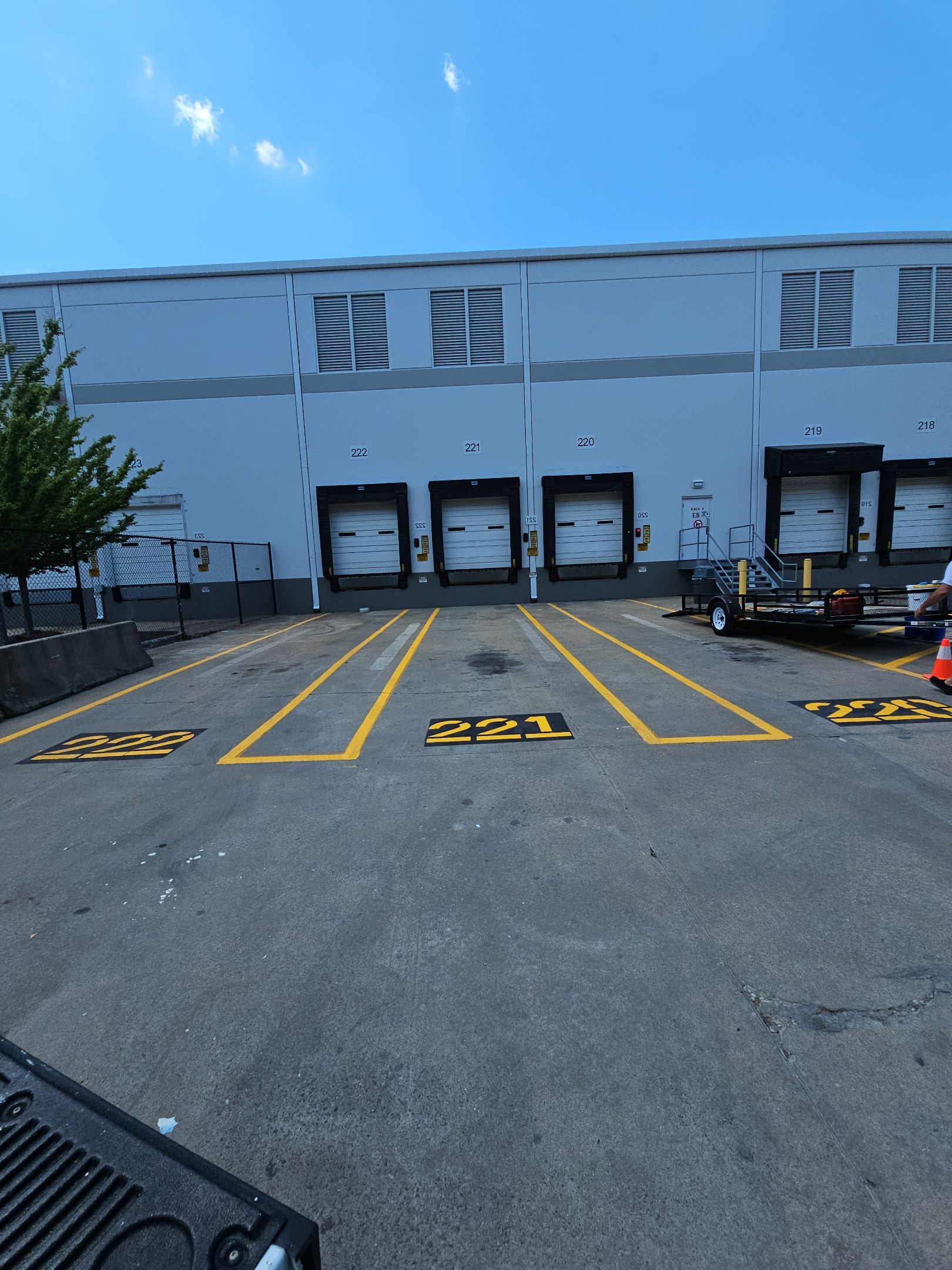 Striping Amazon Parking Lot  by Billy Weatherspoon Contractor