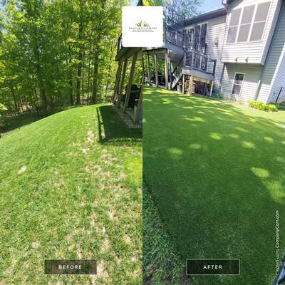 Partial Backyard Lawn Chardon, Ohio