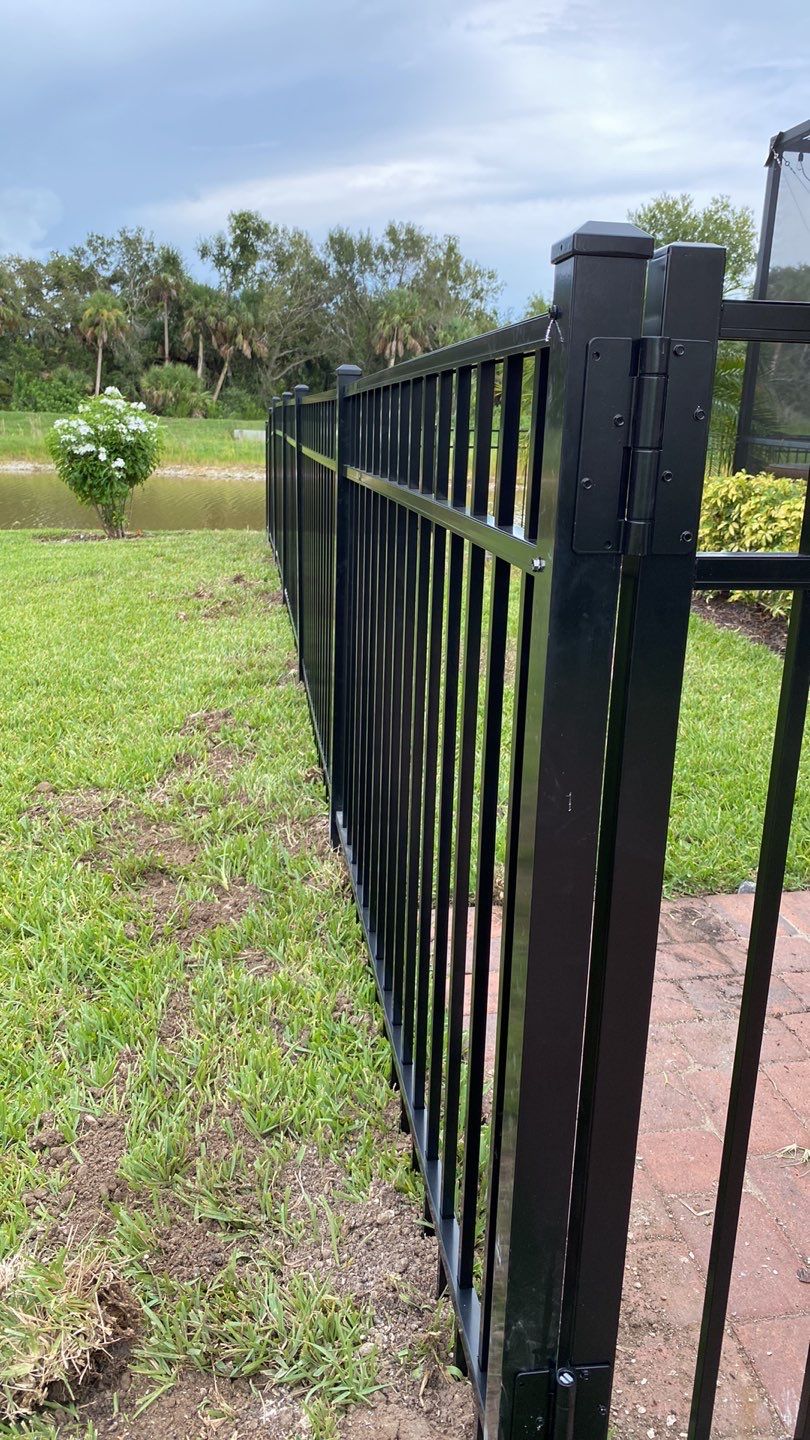 Aluminum Fence Installation using Black 3 Rail Aluminum Fence by Asap fence and gates, LLC