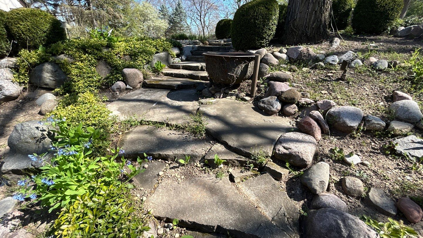 natural stone using Algaecide, soft wash soap by Northern Power Washing LLC.
