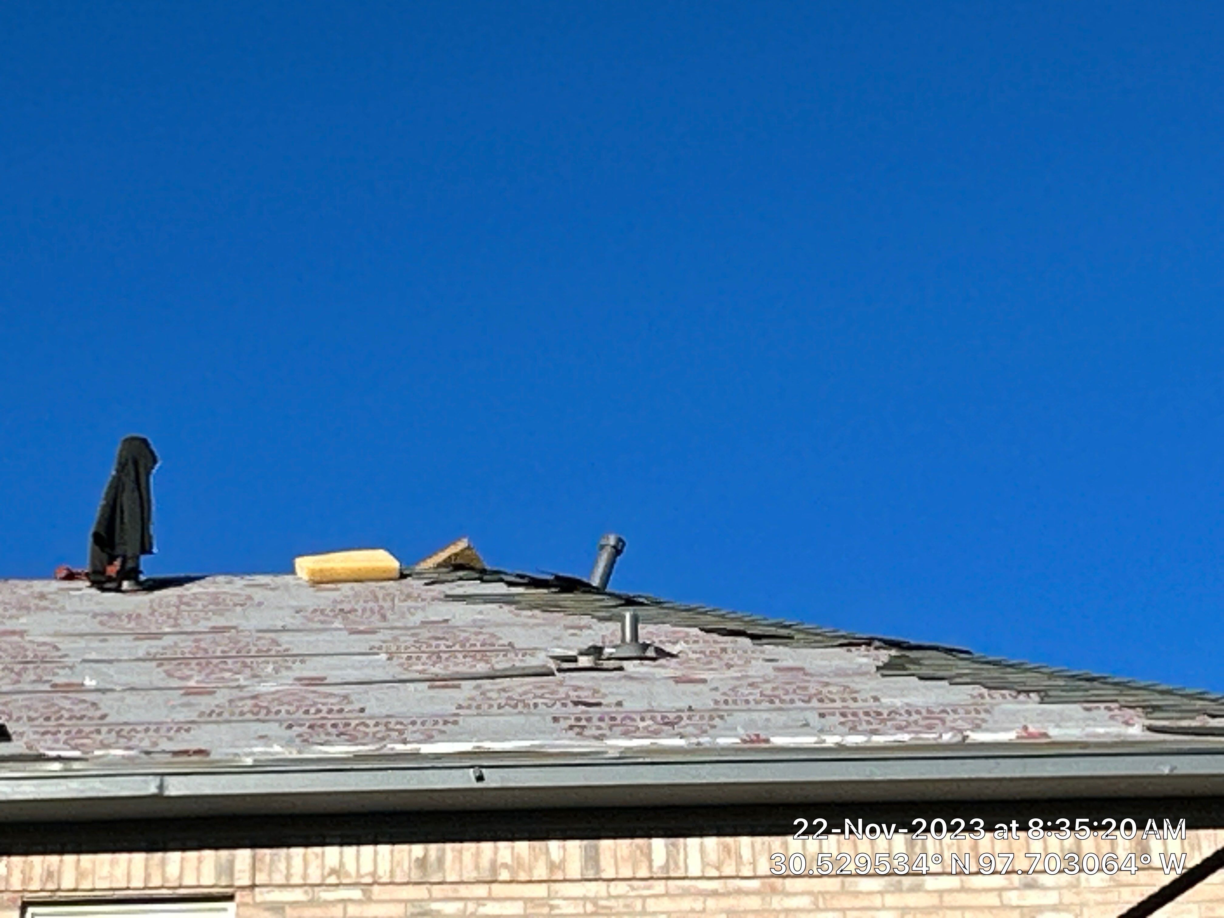 Architectural Shingle Roof Replacement and Decking Repair in Round Rock by Caliber Restoration LLC