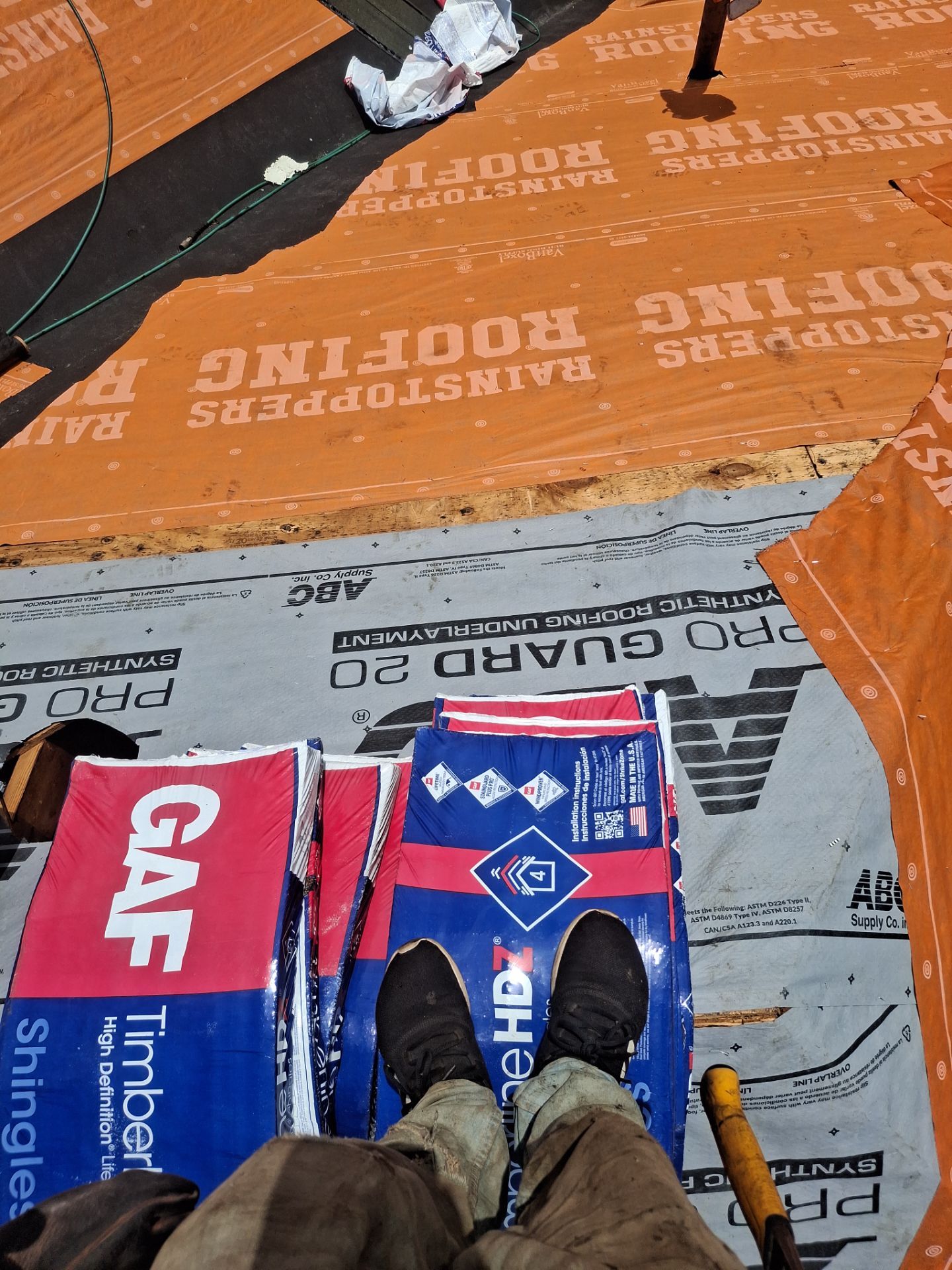 Residential Roofing Installation using GAF TImberline HDZ Hickory by Rainstoppers Roofing