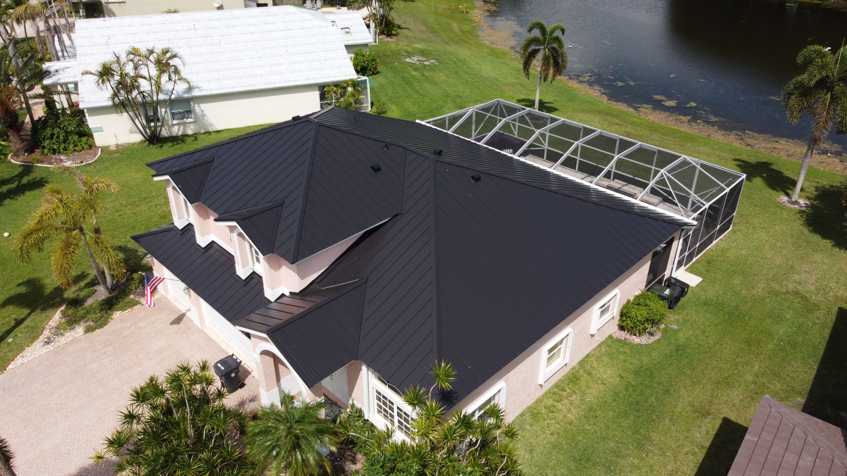 Residential Roofing Installation using 1" Nail strip metal roof by BLUES BROTHERS ROOFING