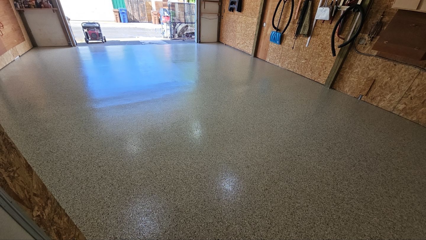 Garage Transformation using Driftwood by Croc Coatings, LLC