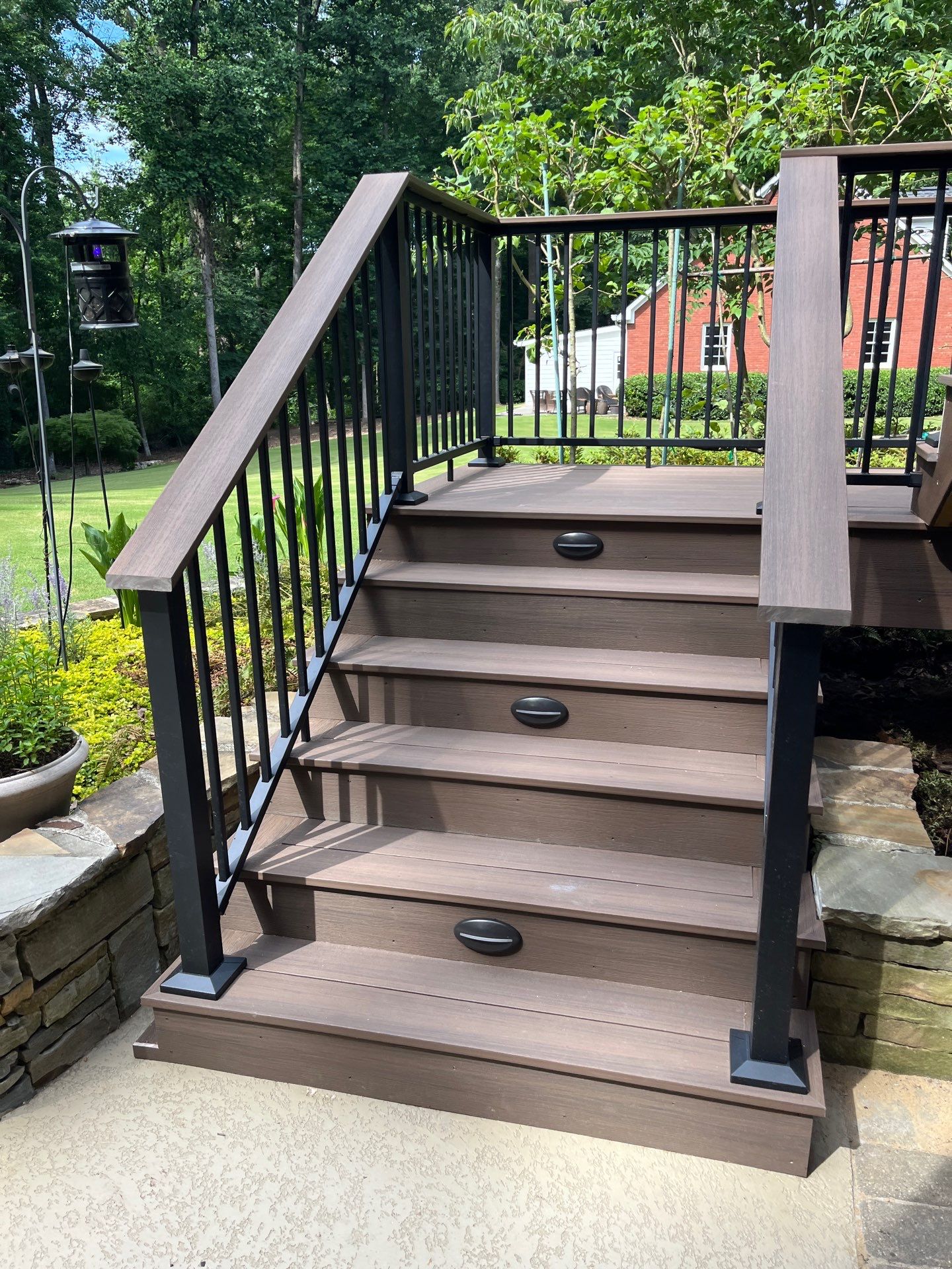 Lawrenceville, GA Deck Resurface using Deckorators Voyage Series with Timbertech LED Riser Lights by Nelson Exteriors