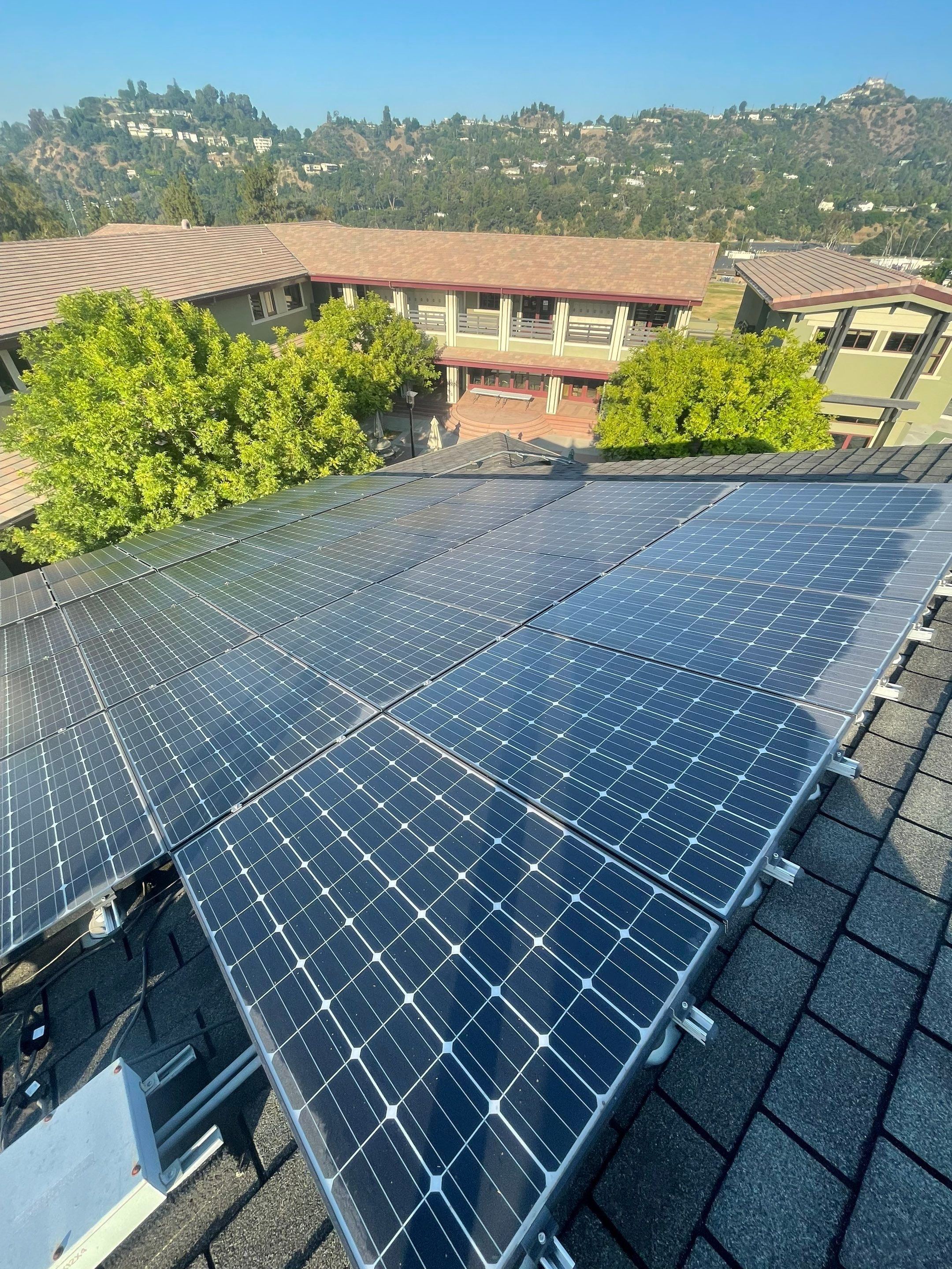 Commercial Solar Panel Cleaning for Chandler School in Pasadena Ca by Palm Coast Solar Cleaning