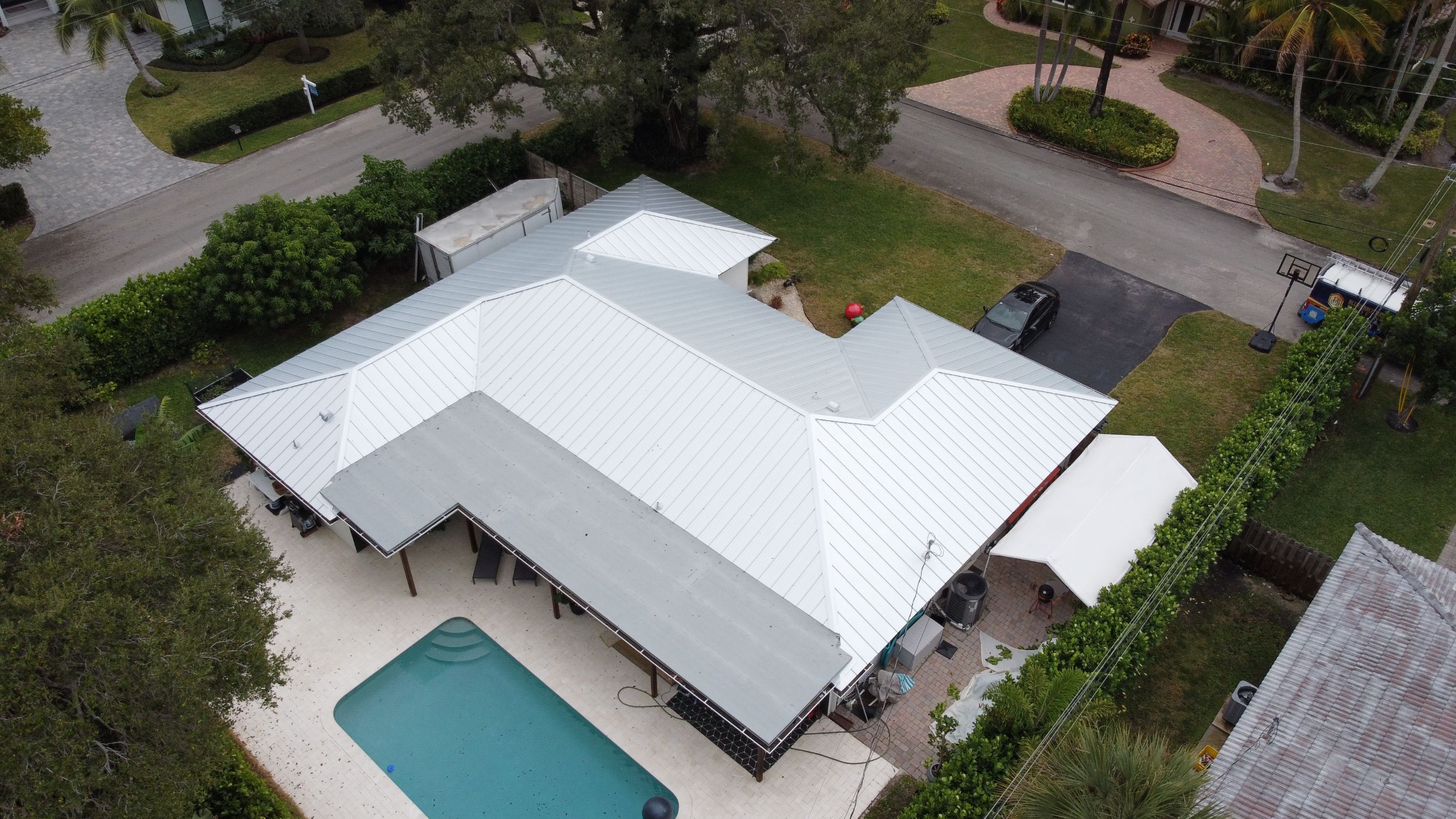 Residential Roofing Installation using 1" Nail strip metal roof by BLUES BROTHERS ROOFING