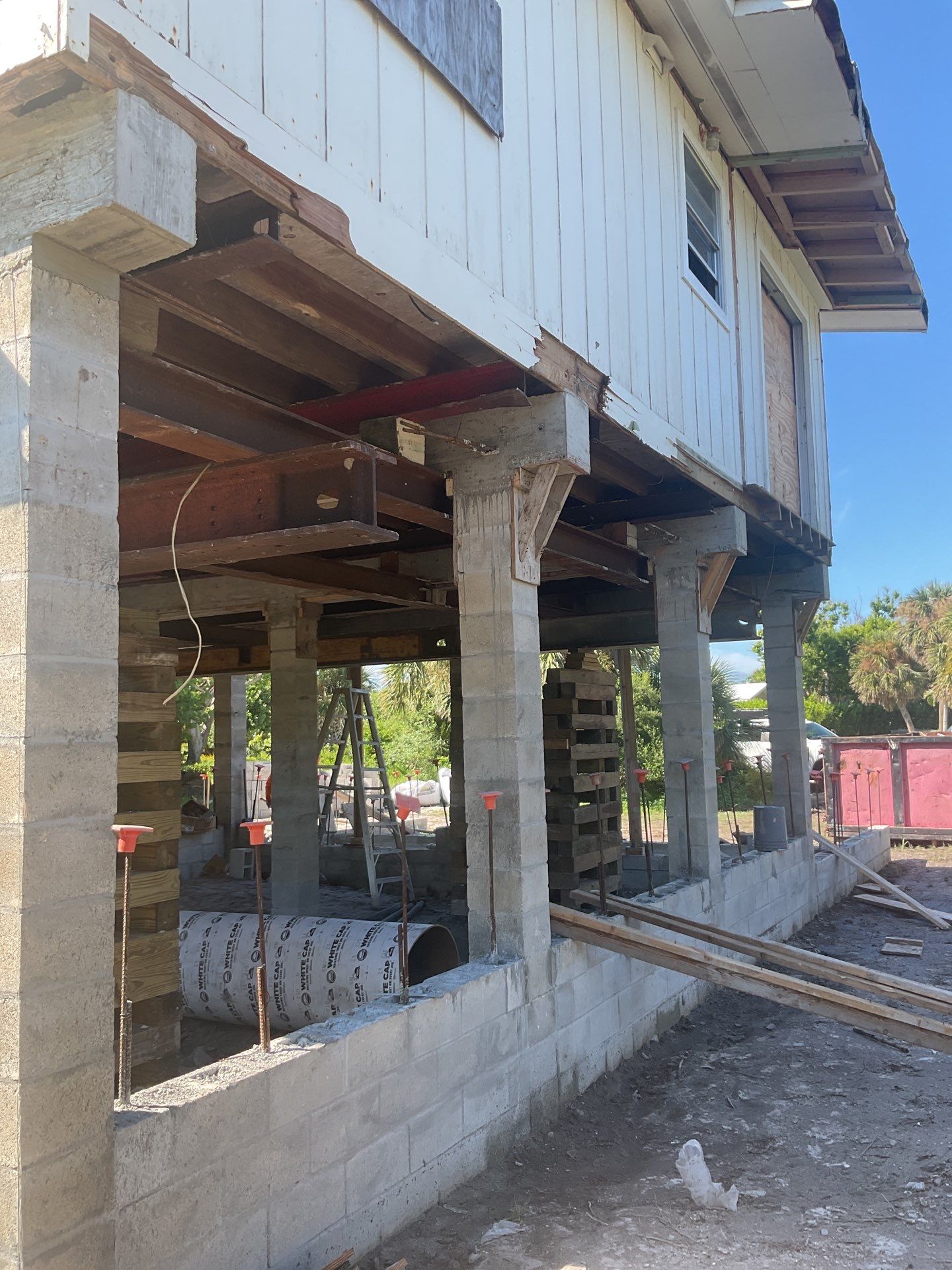 Raising a house on Sanibel Island by Southern Gulf Construction