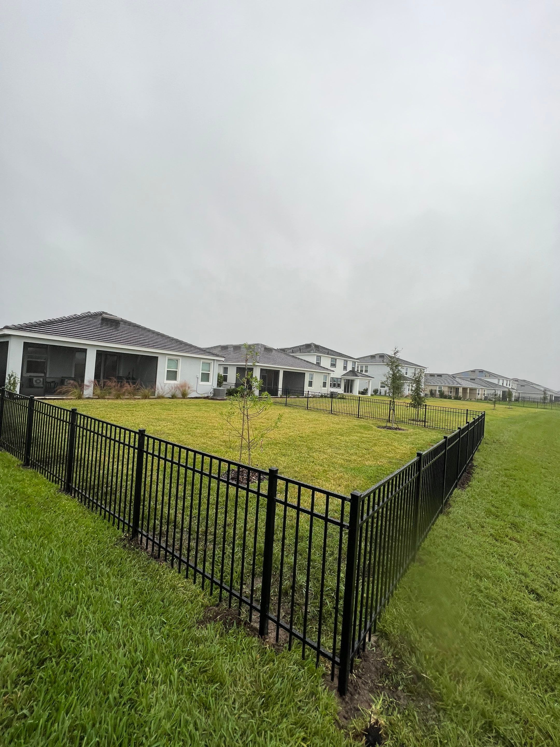 Aluminum Fence Installation using Black 3 Rail Aluminum Fence by Asap fence and gates, LLC