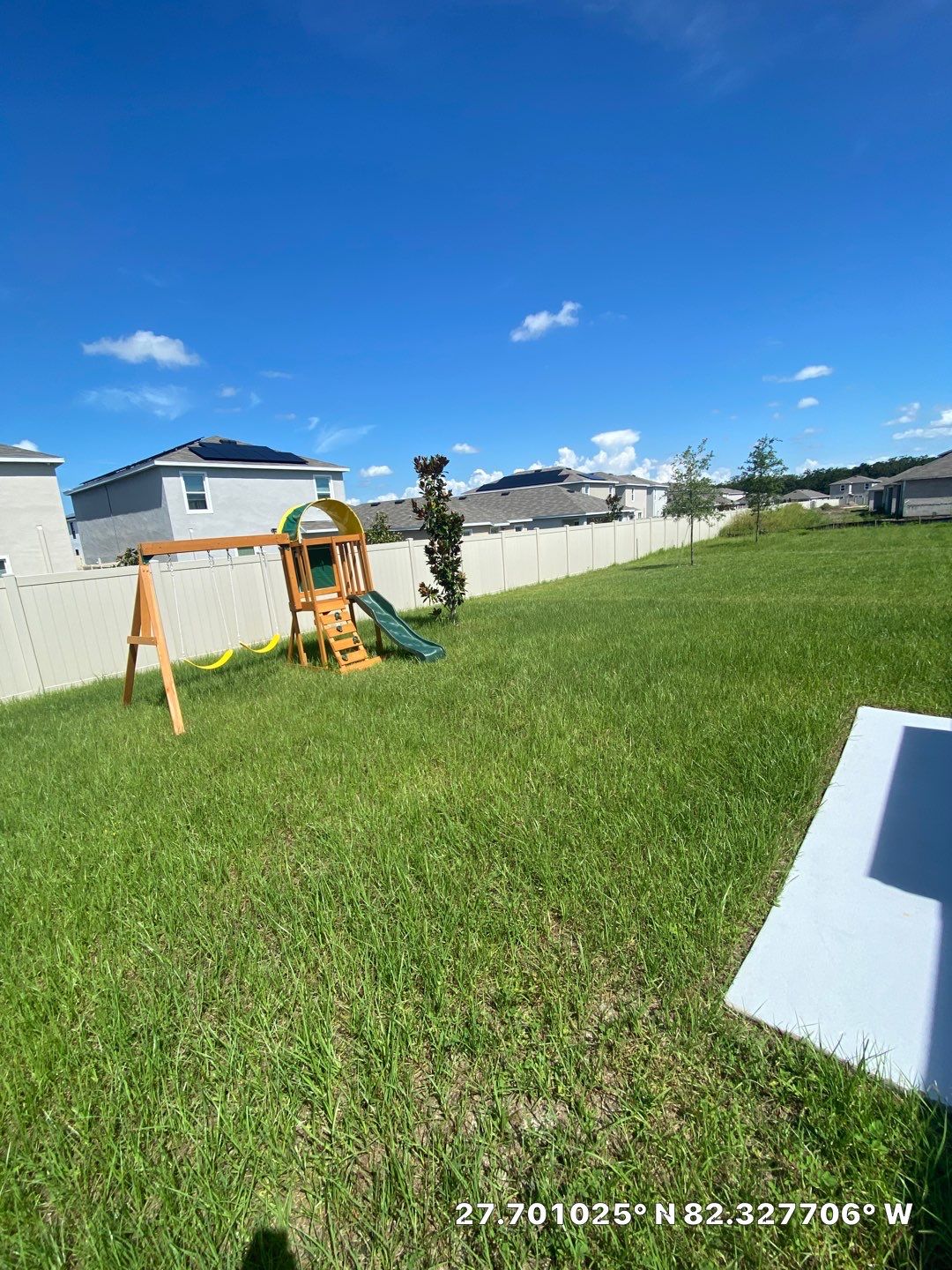 Tan Vinyl Privacy Fence Installation by Asap fence and gates, LLC