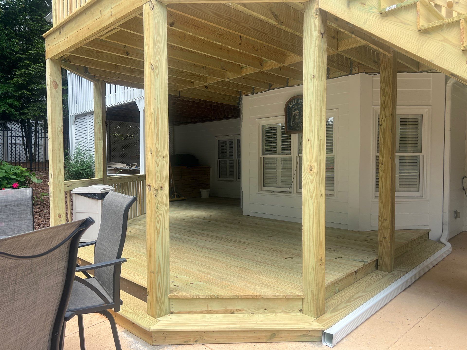 Multi-Level Pressure-Treated Wood Deck and Screened Porch in Acworth by Swift Home Renovations