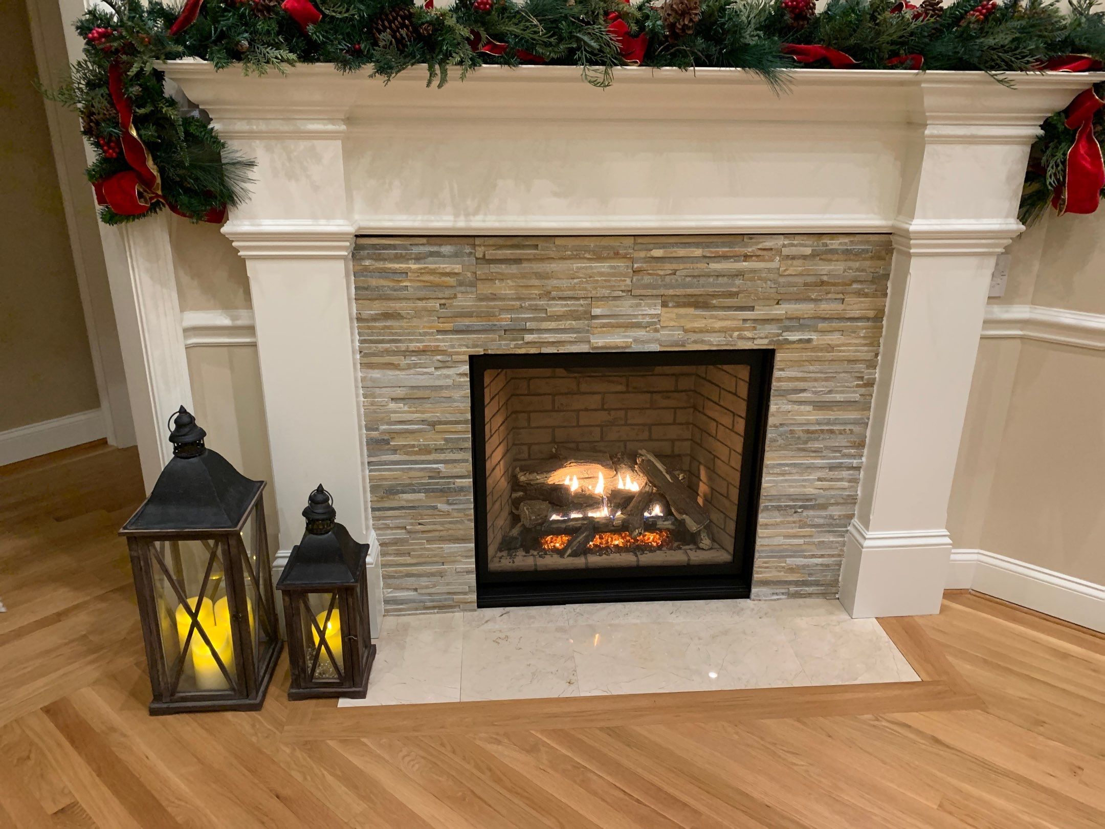 New Gas Fireplace Installation  by Neighborhood Chimney Services 