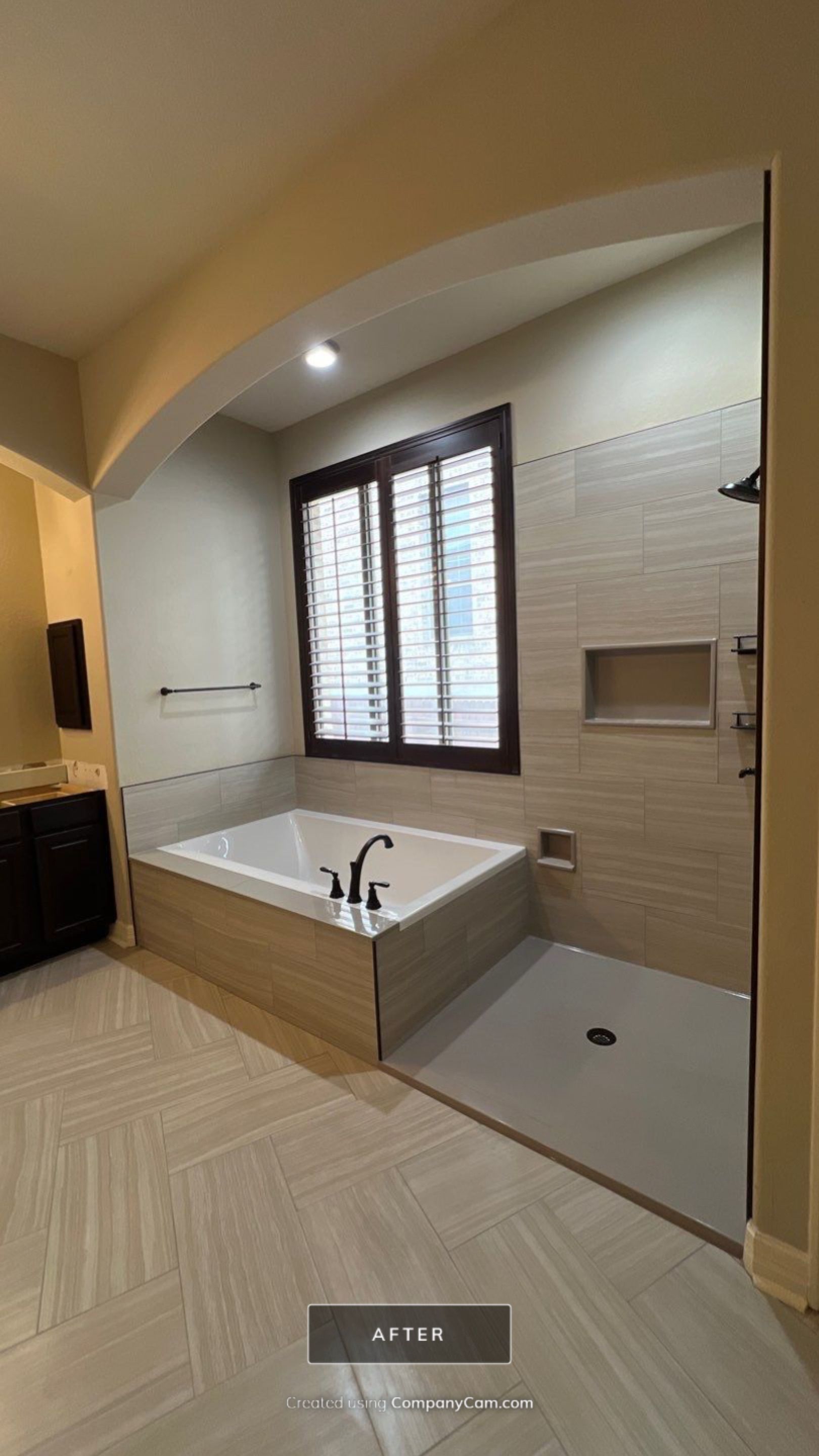 Warm Modern Bathroom Remodel in Stonewall Estates by Legacy Bath and Kitchen 