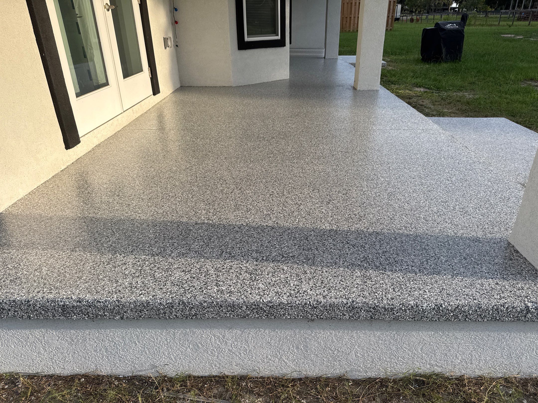 Porches Project in Brooker, FL in Slate Stone by Cross Creek Concrete Coatings