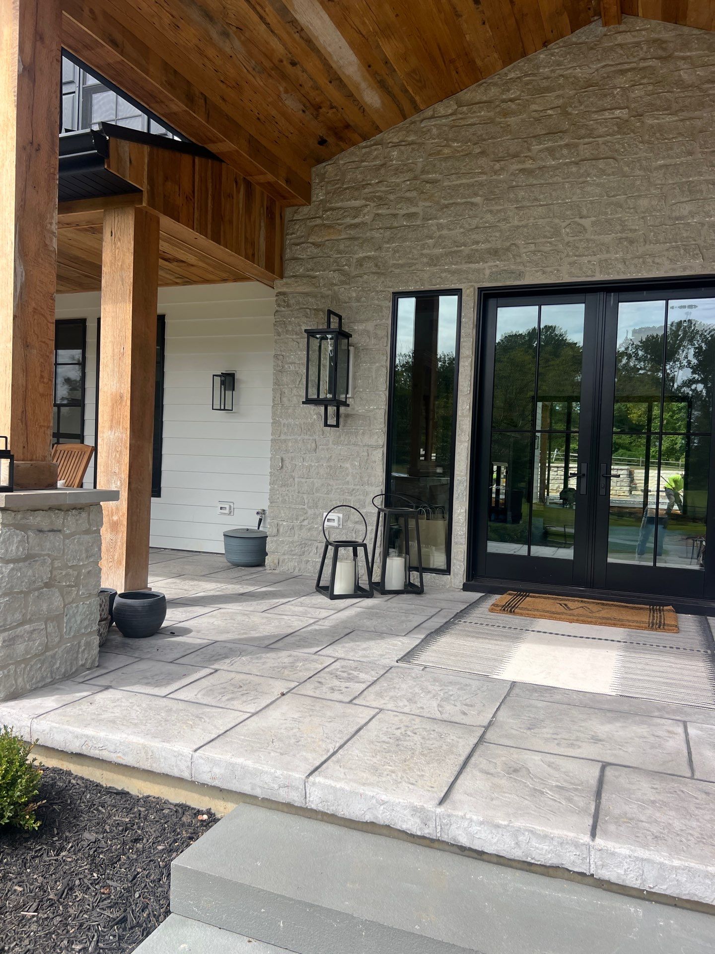 Stamped Overlay Patio  by Architectural Concrete Design